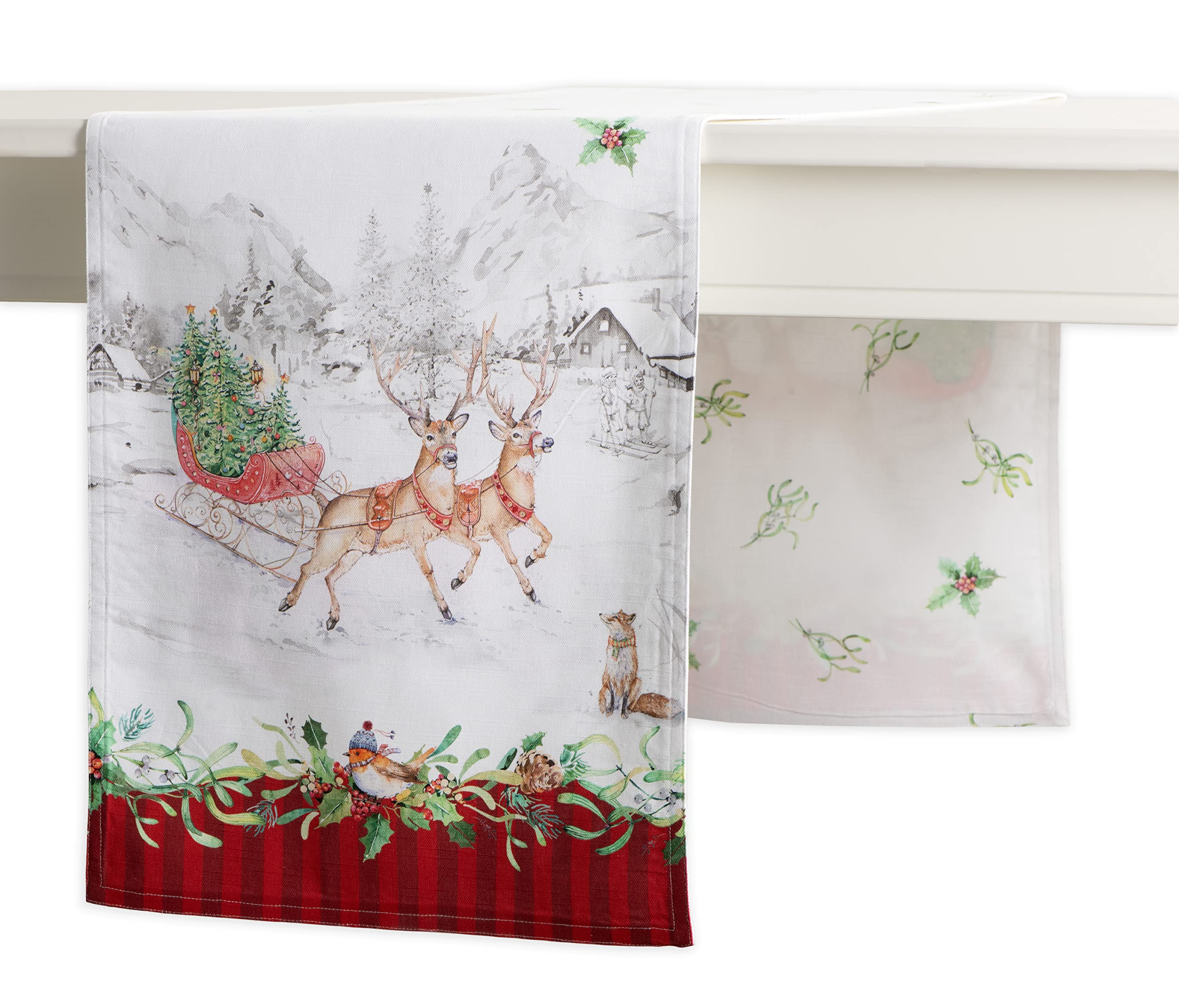 Maison D' Hermine Tablerunner 100% Cotton 14.50Inch X 72Inch Decorative Table Runner Table Runners For Gifts, Dining, Buffet, Ch