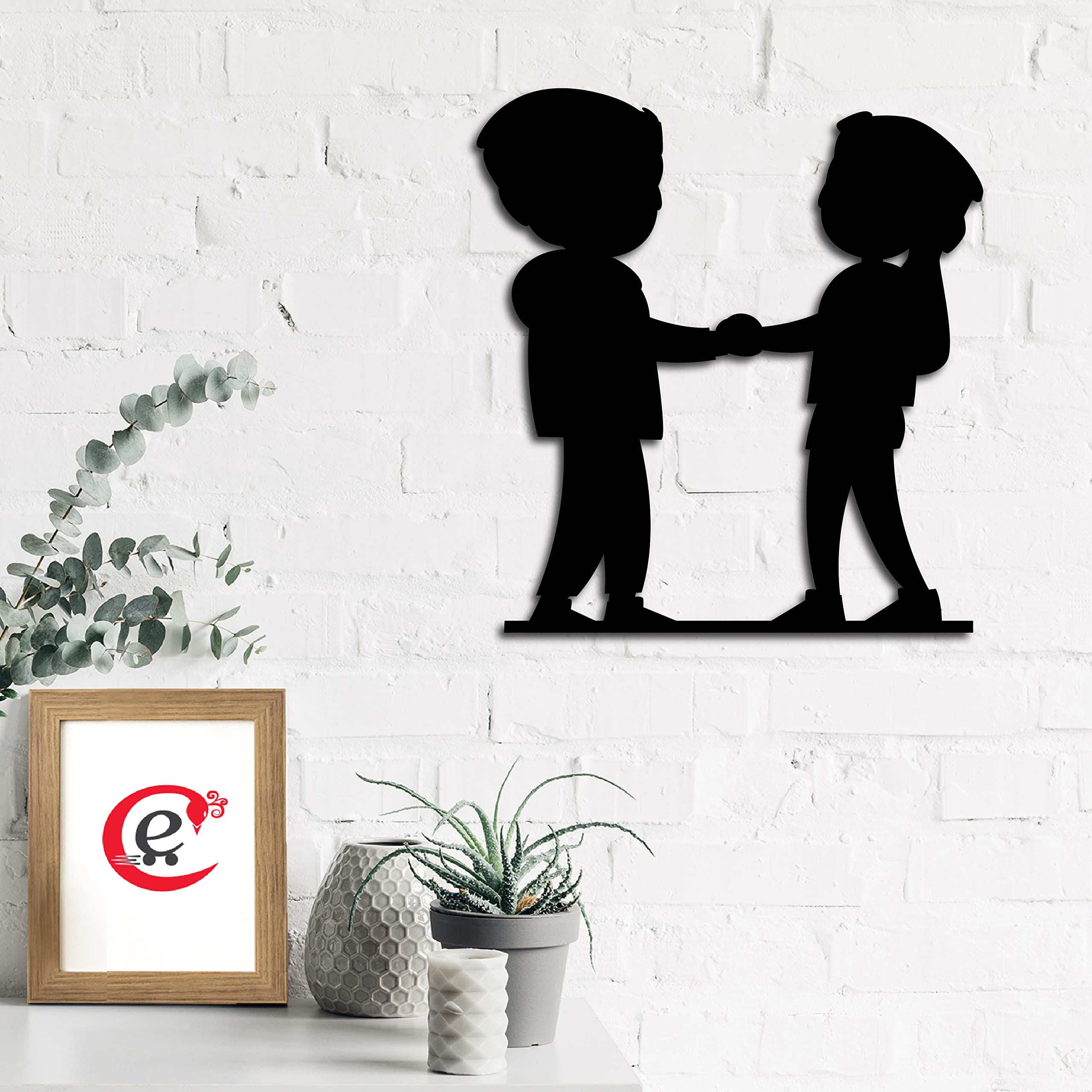 Ecraftindia Couple Holding Hands Wooden Wall Decor For Living Room Bedroom | Home Wall Decor Items| Wall Art For Home Decor| Val