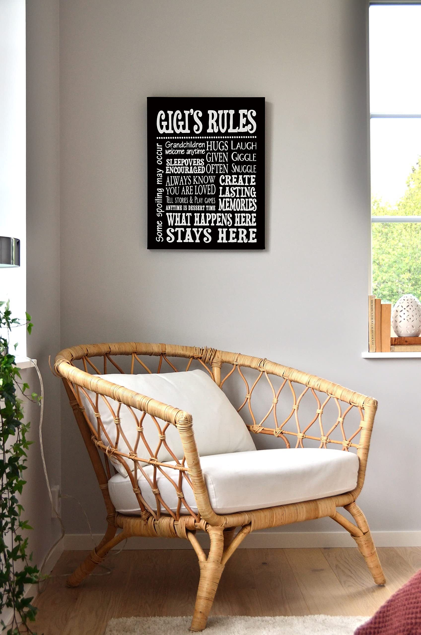 Gigi'S Rules Welcome Canvas Wall Art Prints Artwork Signs Framed For Front Porch Decor Wall Decor Farmhouse Home Room Decor, 11