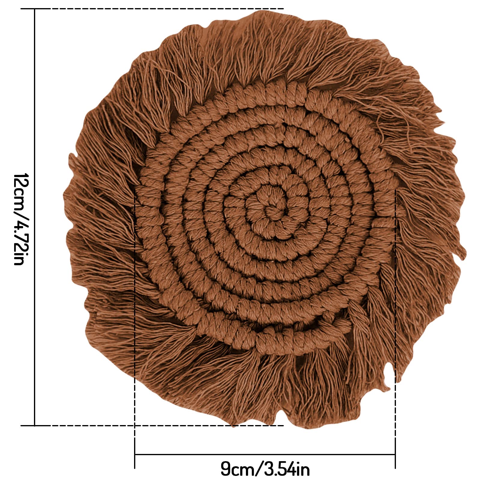 Whaline Boho Macrame Coasters Set Of 4 Handmade Woven Coaster For Drinks Bohemian Cup Mat With Tassel For Kinds Of Mugs And Cups