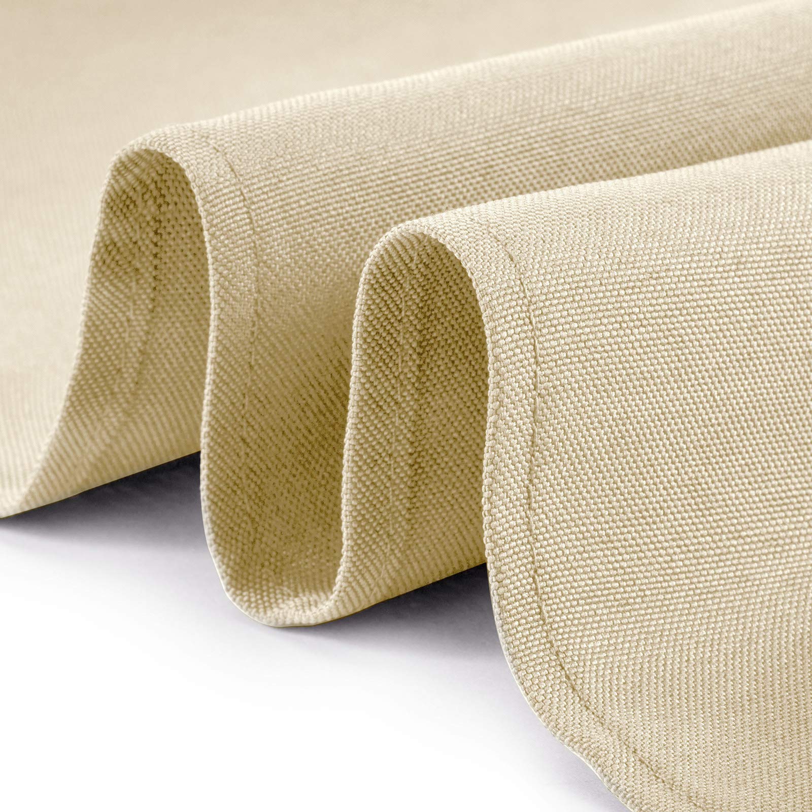 Lann'S Linens - 132 Round Premium Tablecloth For Wedding/Banquet/Restaurant - Polyester Fabric Table Cloth - Beige