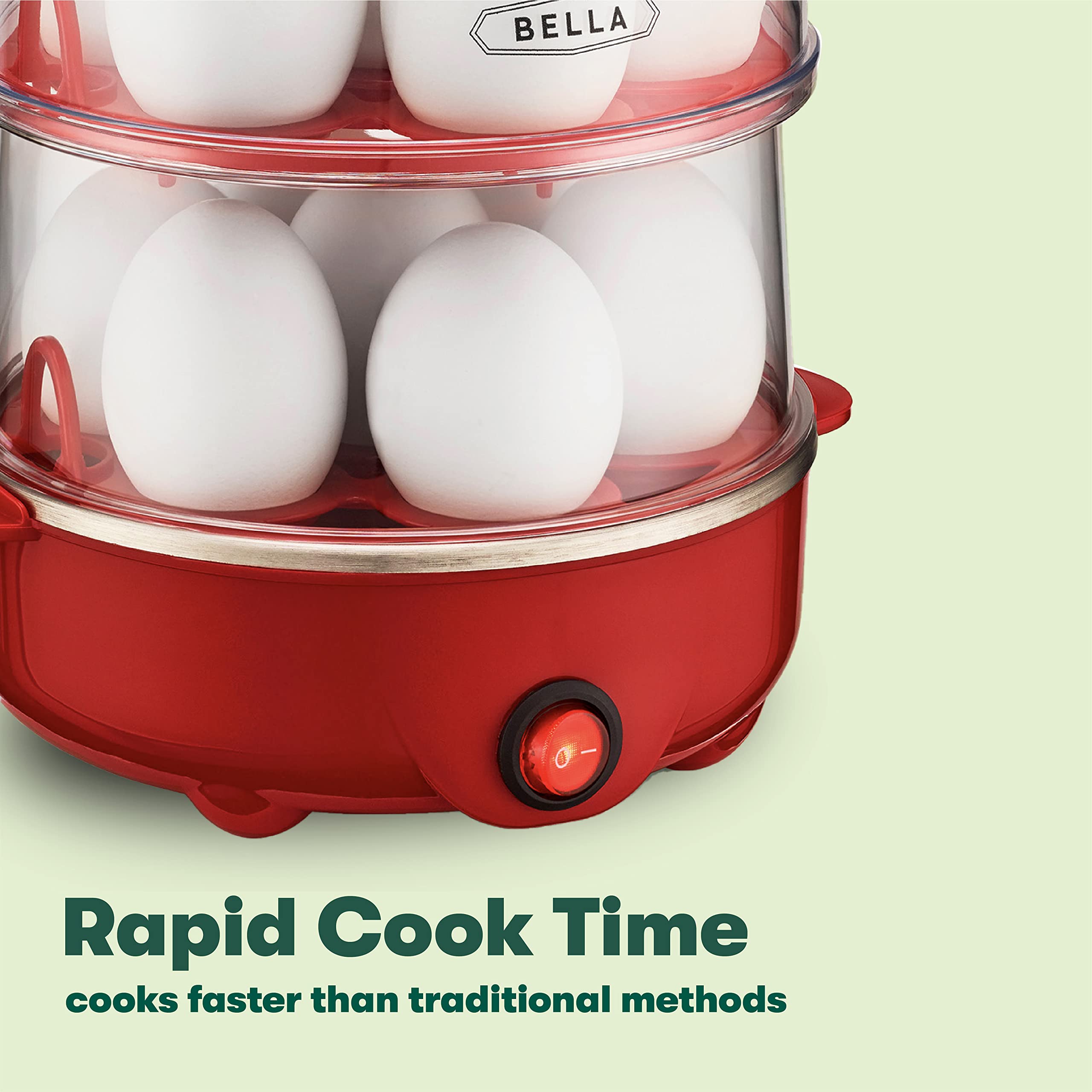 Bella Rapid Electric Egg Cooker And Omelet Maker With Auto Shut Off, For Easy To Peel, Poached Eggs, Scrambled Eggs, Soft, Mediu