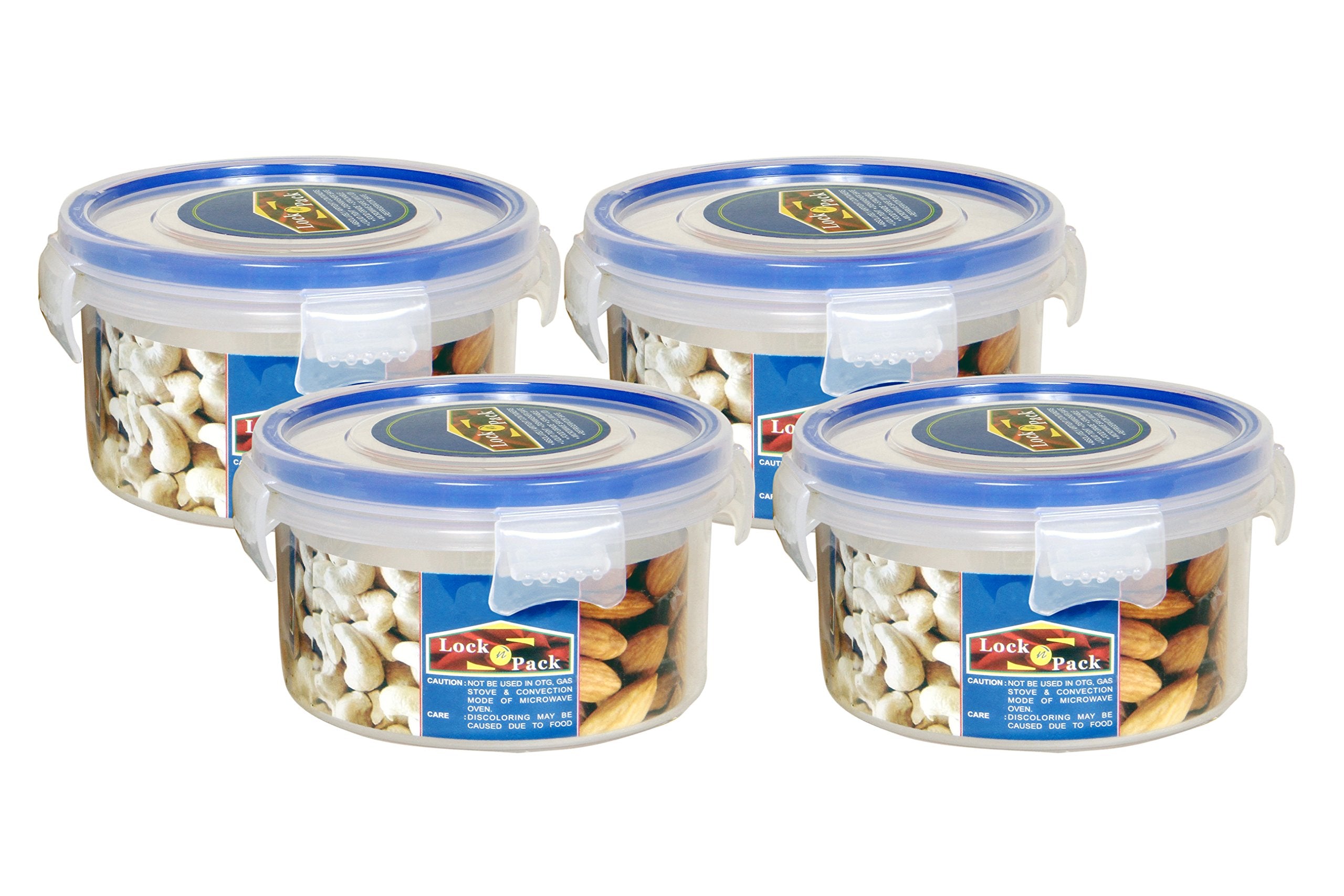 Laplast Plastic Storage Container, 400Ml, Set Of 4, Transparent