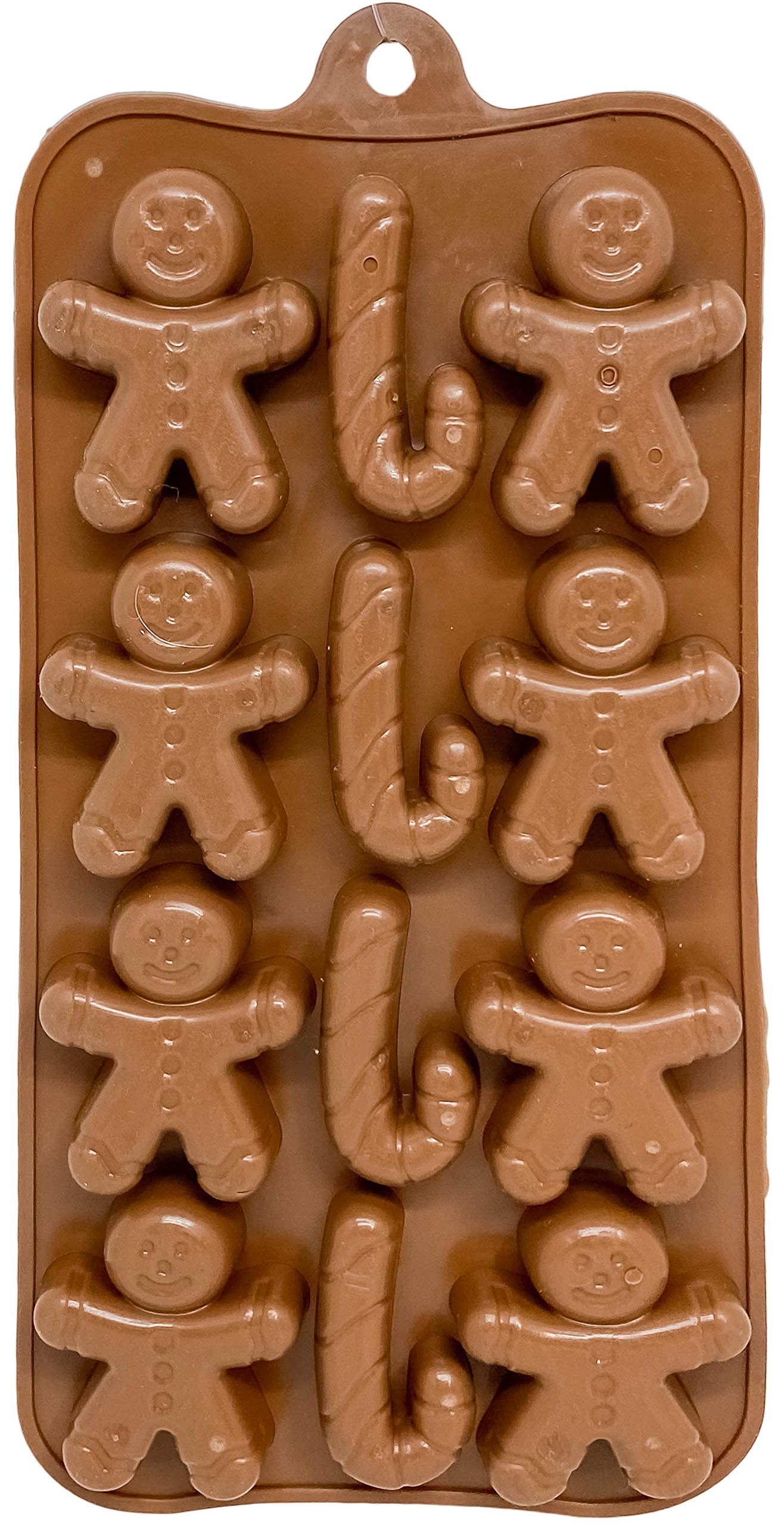 Set Of 3 Holiday Christmas Shaped Silicone Ice Cube Soap Making Trays/Molds - Gingerbread Men/Candy Canes, Snowflakes & Christma