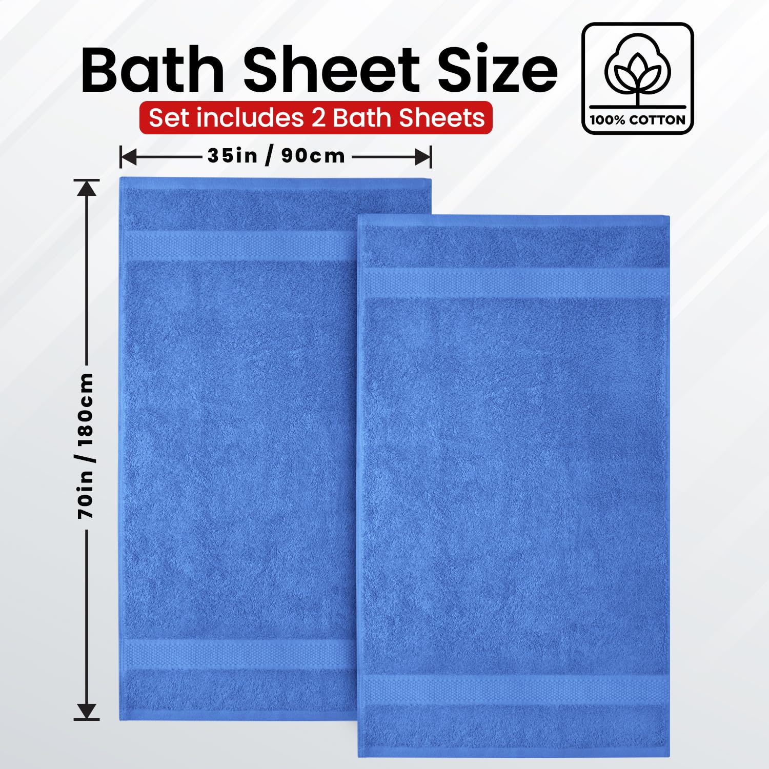 Infinitee Xclusives Premium Bath Sheets Towels For Adults - 2 Pack Extra Large Bath Towels 35X70-100% Soft Cotton, Absorbent Ove