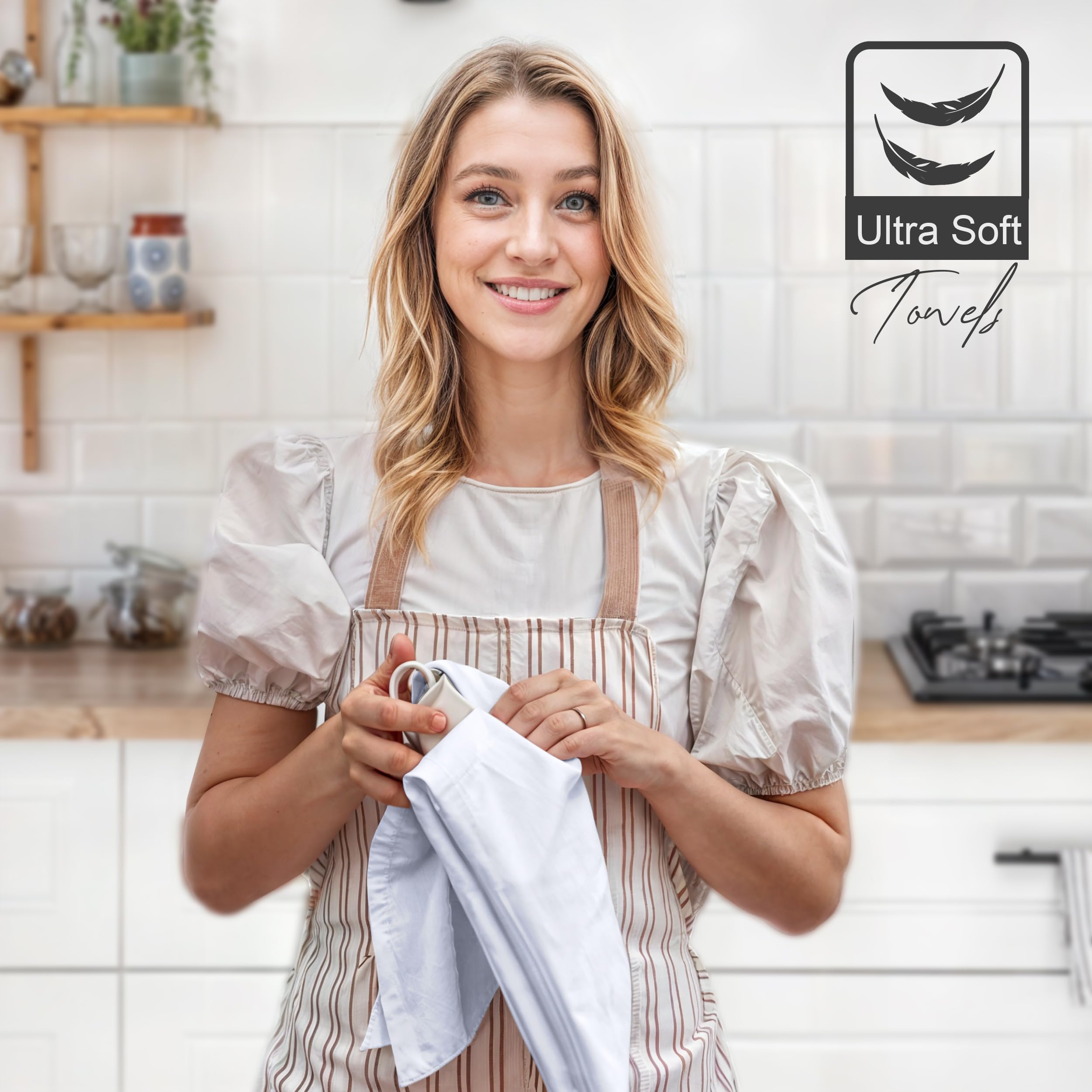 Zoyer Flour Sack Towels 28'' X 28'', 12 Pack - 100% Cotton Dish Towels - Machine Washable Tea Towels, Ultra Absorbent Bar Towels