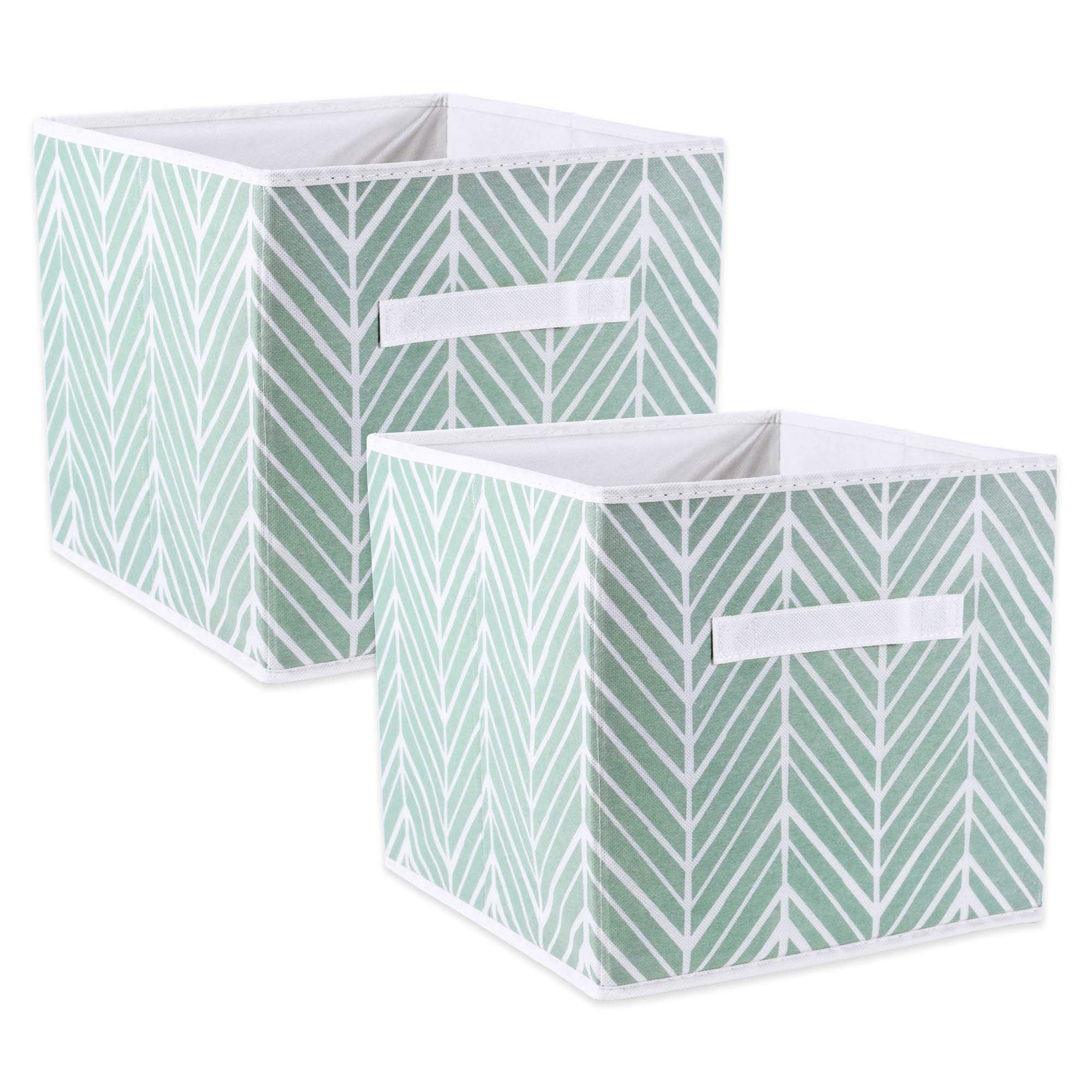 Dii Non Woven Storage Collection Polyester Herringbone Bin, Small Set Of 2, Mint, 2 Piece