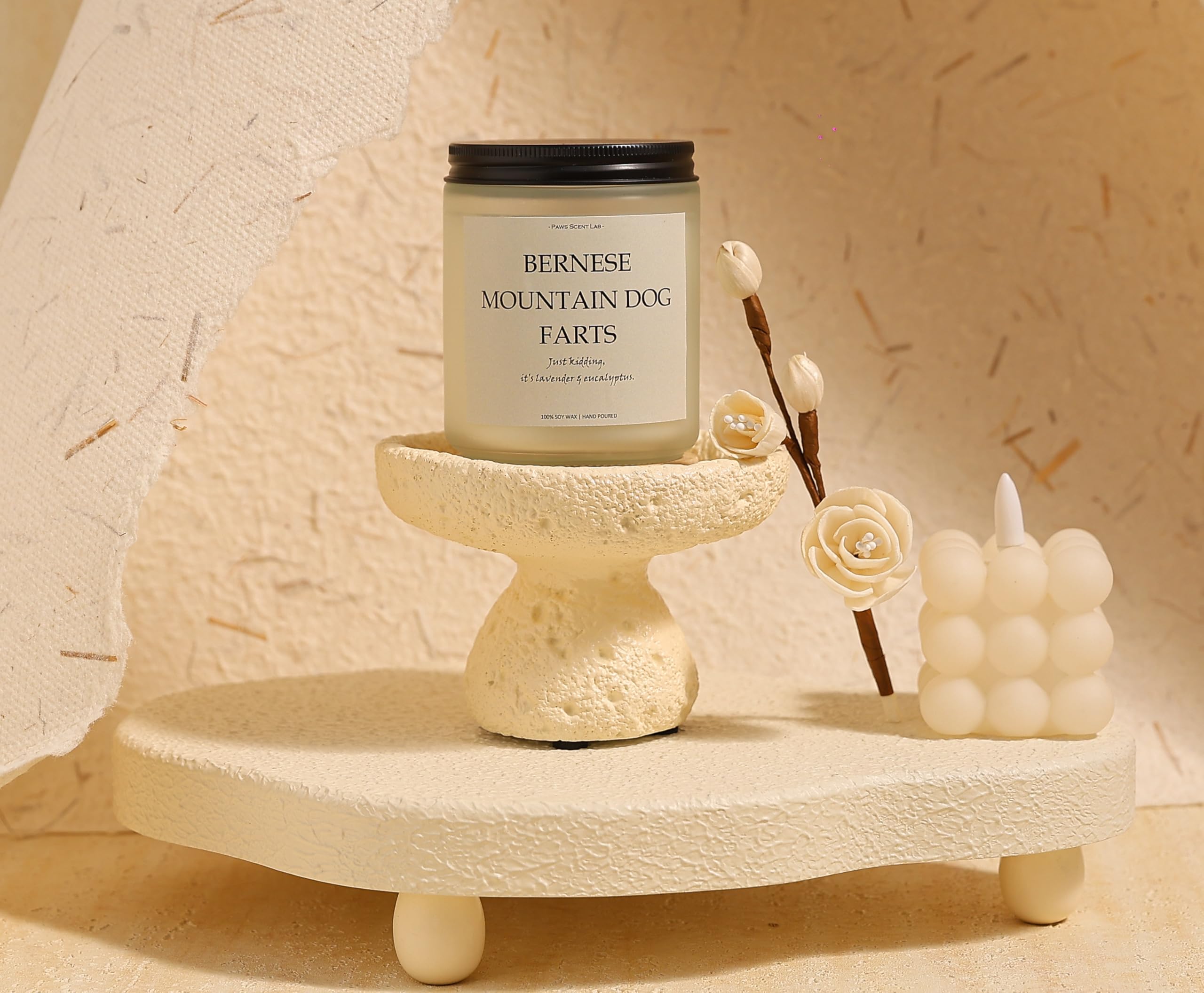 Bernese Mountain Dog Gifts & Decor, Dog Mom Gifts for Women - Lavender & Eucalyptus, Crafted by Natural Soy Wax & Natural Essent