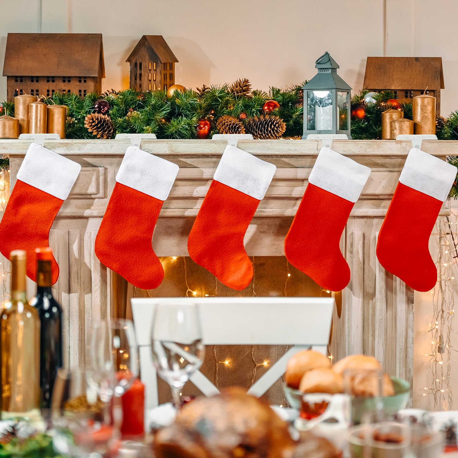 Zhengmy 2 Pcs Christmas Stocking Holders for Mantle Weighted Stocking Holder Fireplace Hangers for Xmas Holiday Party Decoration