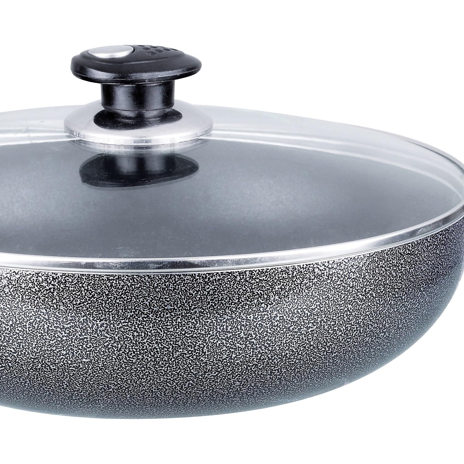 Brentwood Appliances Nonstick Aluminum Wok With Lid (10-Inch), Normal, Black