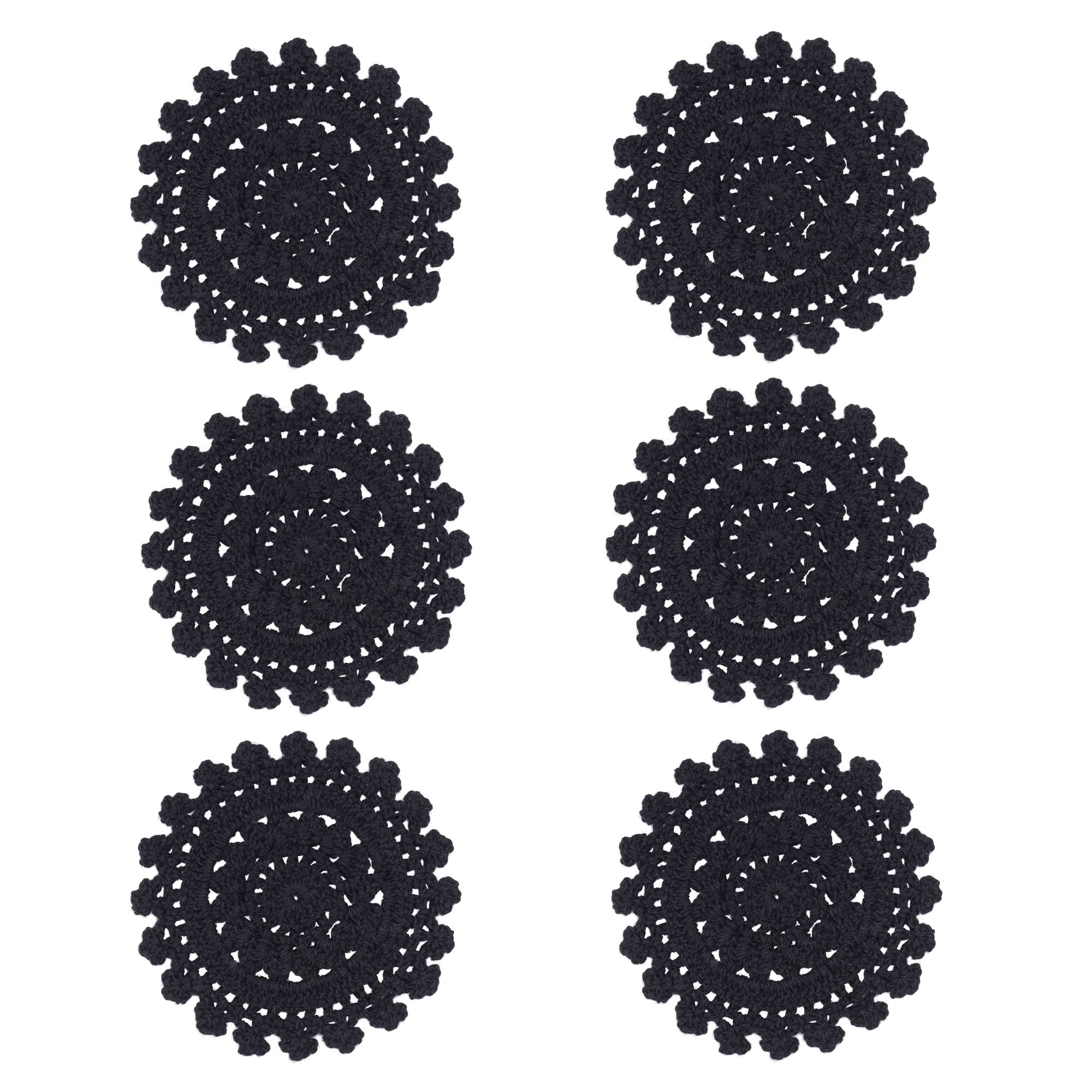 Qxzvzem 6 Pieces 4 Inch Cotton Doilies, Small Vintage Cloth Lace Placemats, Crochet Mandala Round Coasters, Handmade Wagon Wheel