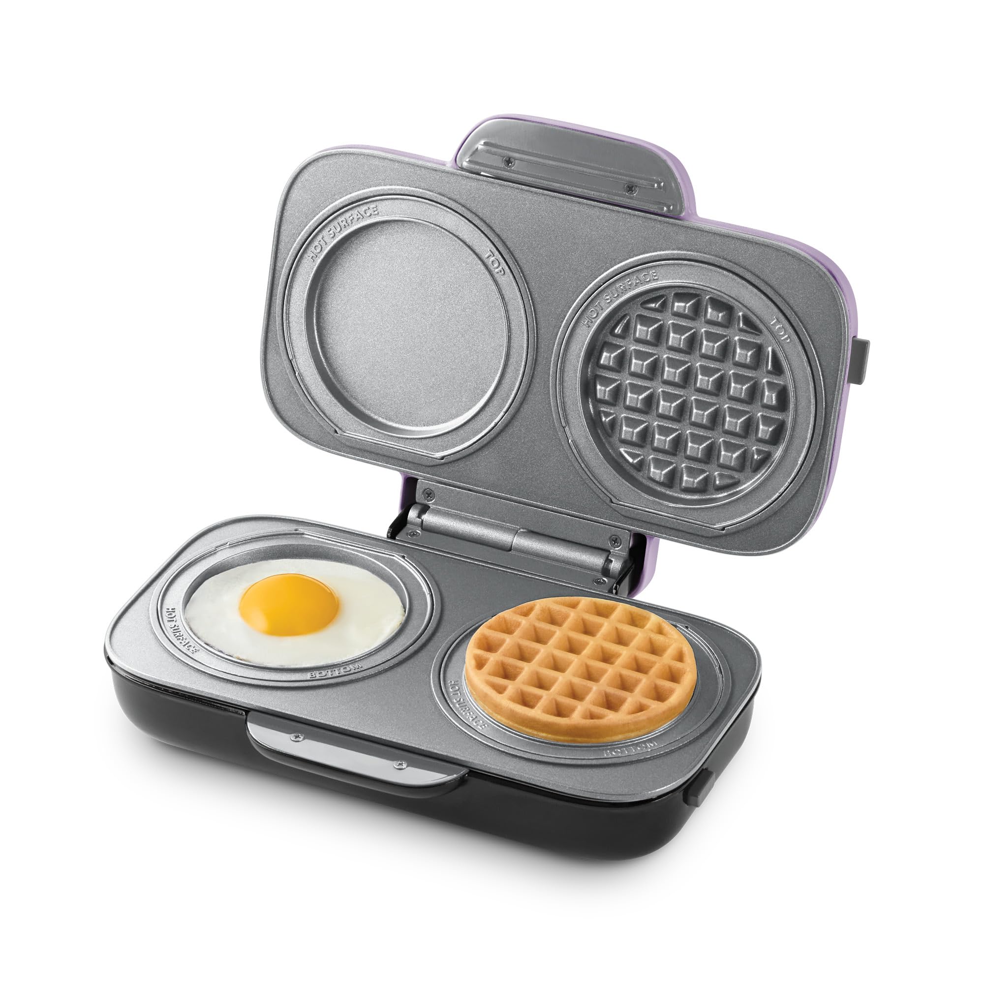 Dash MultiMaker Double Mini Maker System - Dual Ceramic Nonstick Cooking Surfaces - Built-In Cord Wrap - Makes 4-Inch Waffles - 