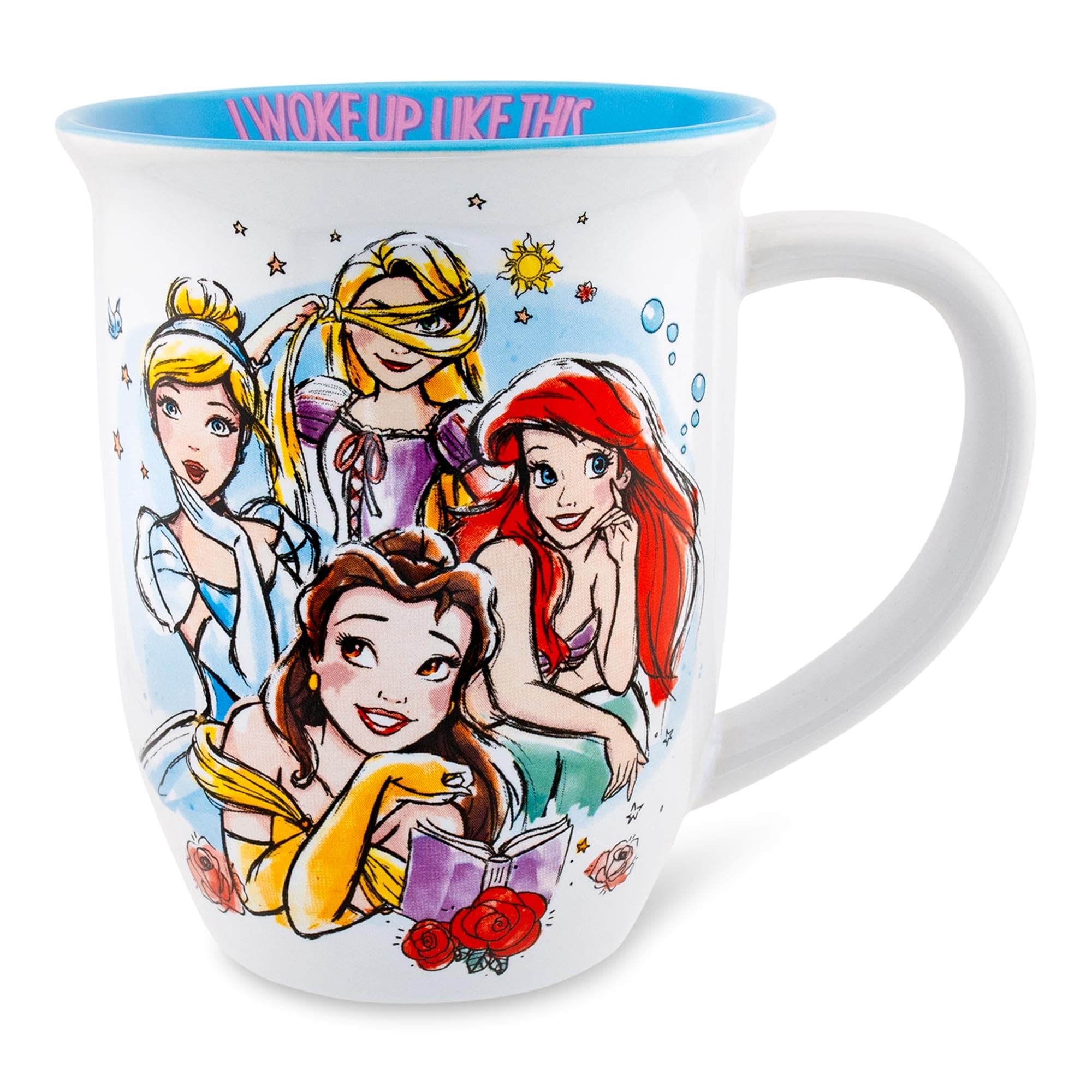 Disney Princess I Woke Up Like This Wide Rim ceramic Mug  Holds 16 Ounces