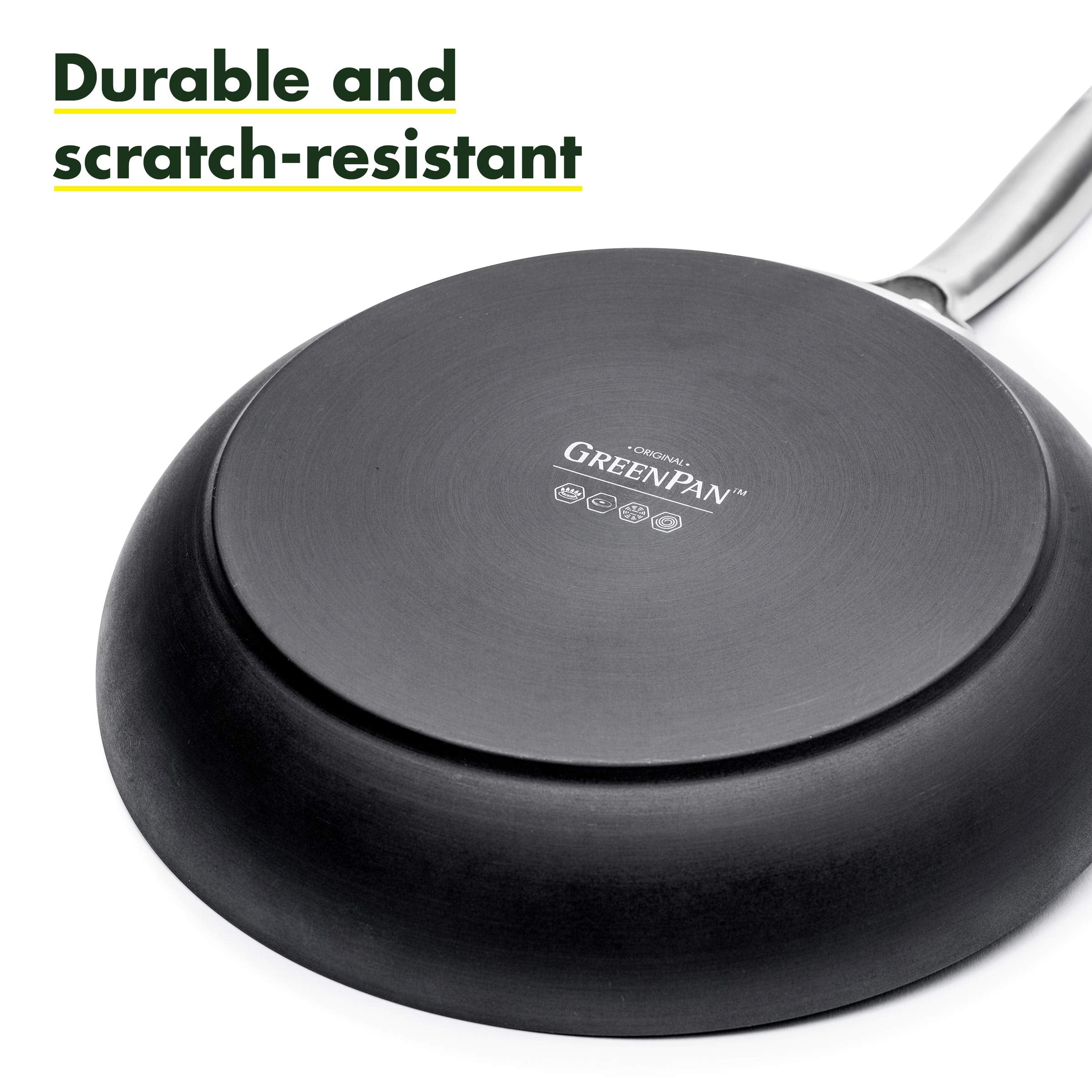 GreenPan Paris Pro Hard Anodized Healthy Ceramic Nonstick, 11 Piece Cookware Pots and Pans Set with Stainless Steel Lids, PFAS-F