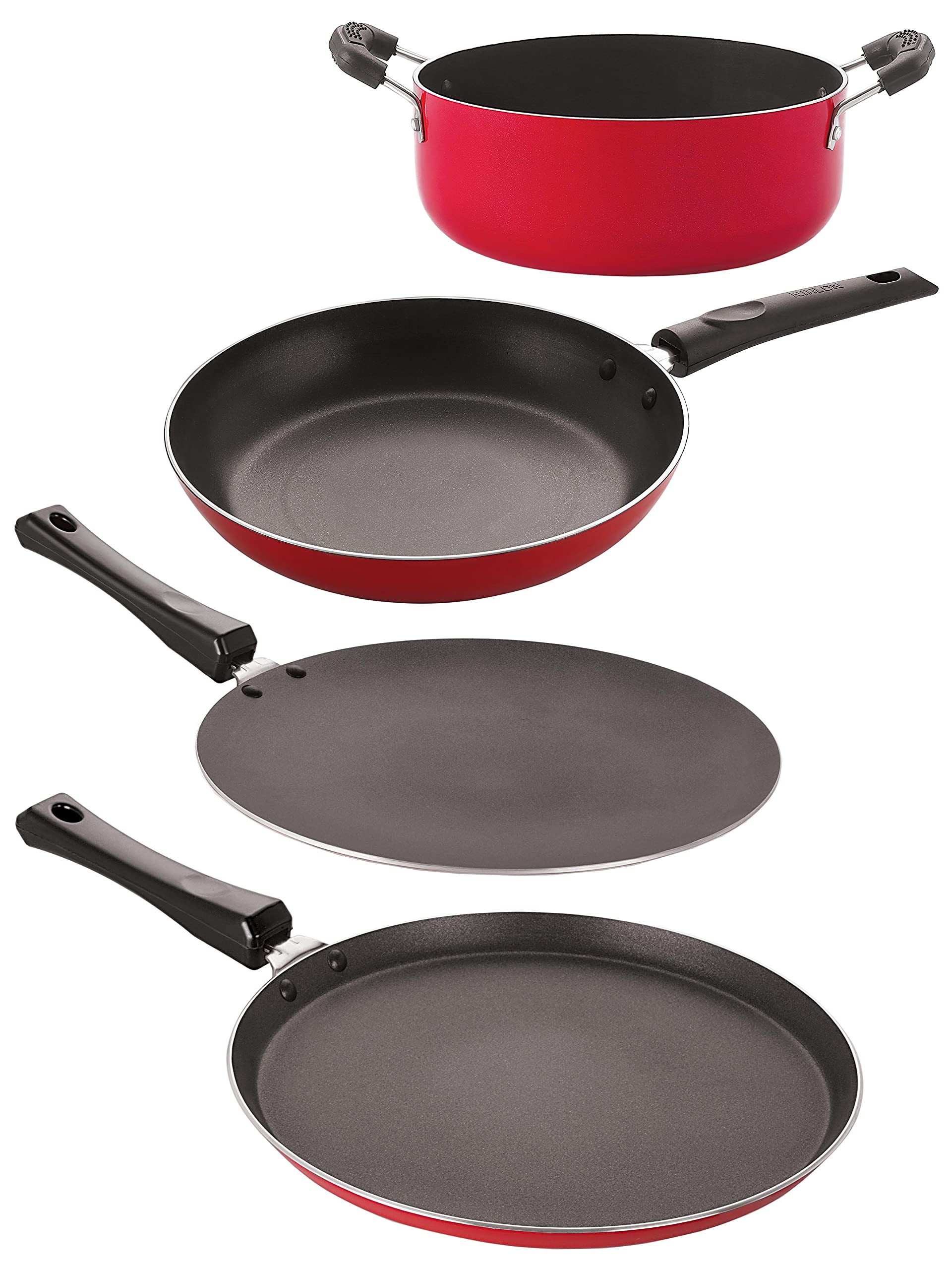 Nirlon Non Stick Aluminium Kitchenware Item Cookware Set Of 4 Pieces (Ft12_Ct12_Tp22_Cs24)