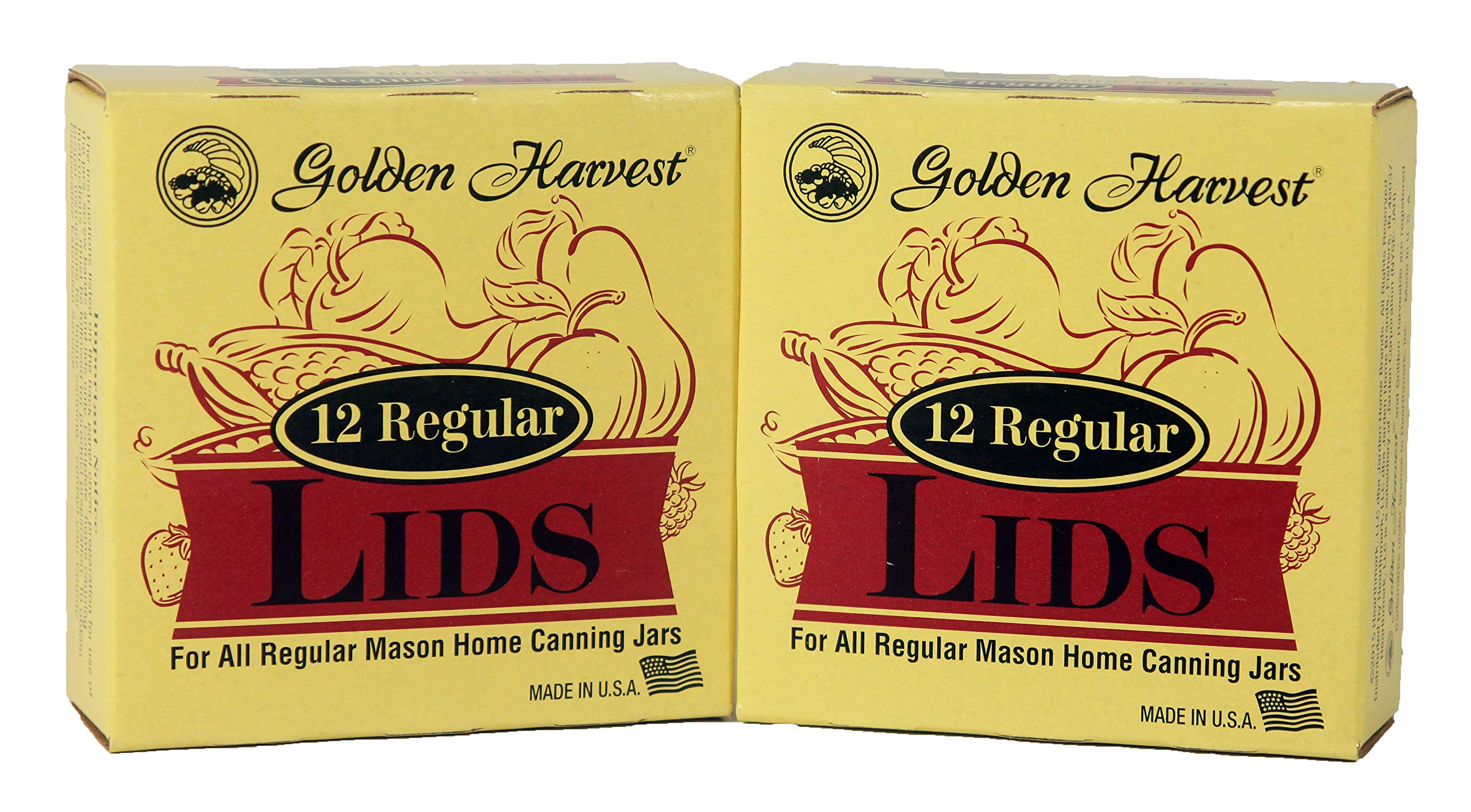 Golden Harvest Regular Canning Lids 2 Packs of 12 (24 Total Lids)