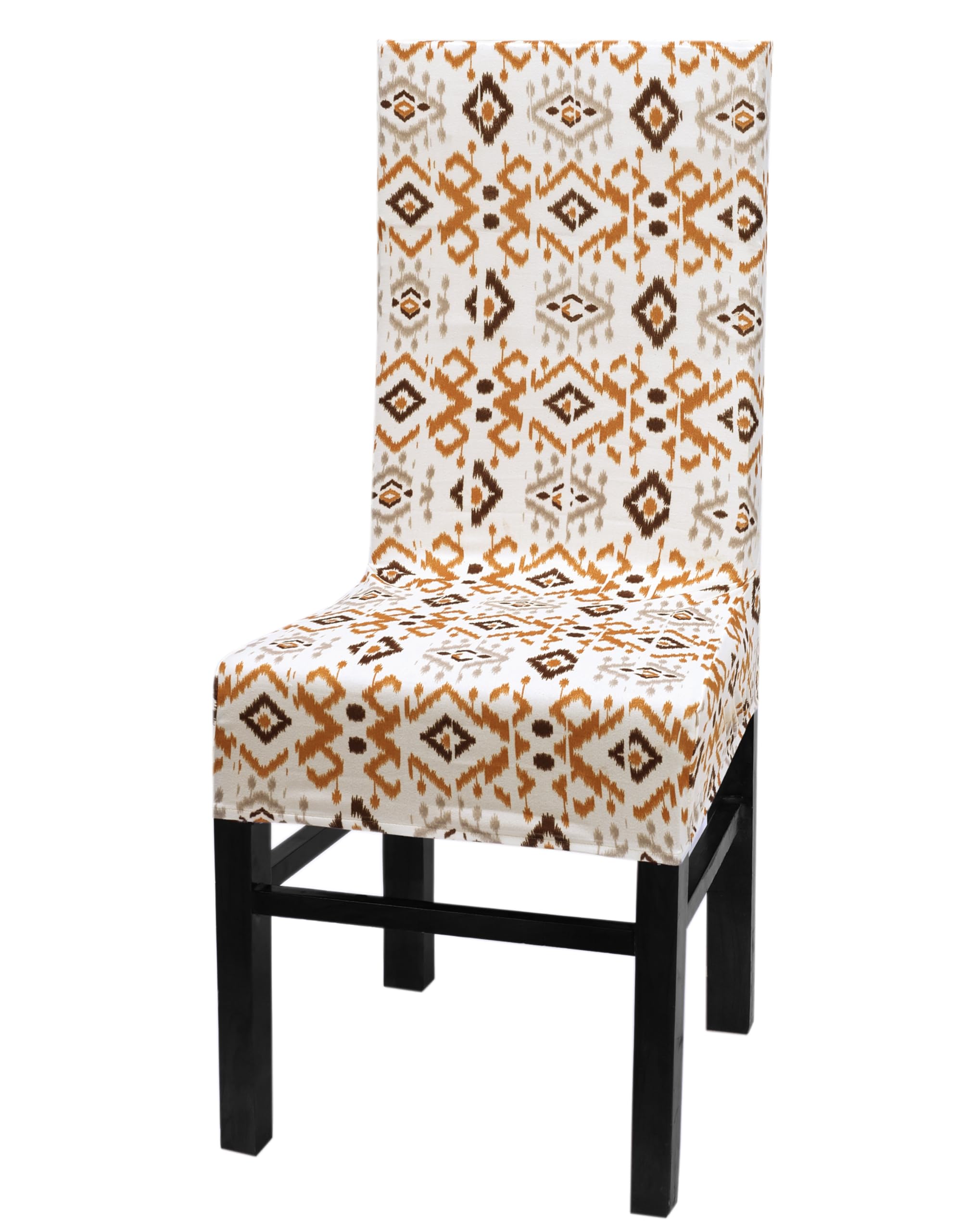Yellow Weaves Elastic Stretchable Dining Chair Cover, Removable Washable Elastic Printed Dining Chair Covers (1 Piece, Ikat Mult
