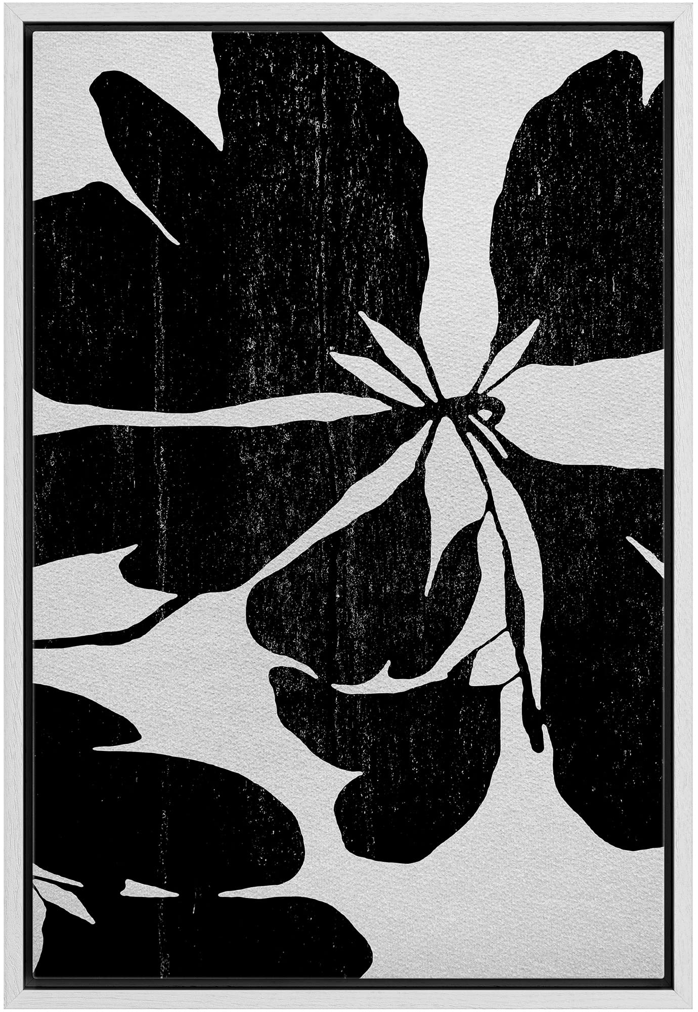 Ashbrook Framed Wall Art Print Set Black Flower Silhouettes Floral Botanical Photography Modern Rustic Scenic Relax/Calm Multico