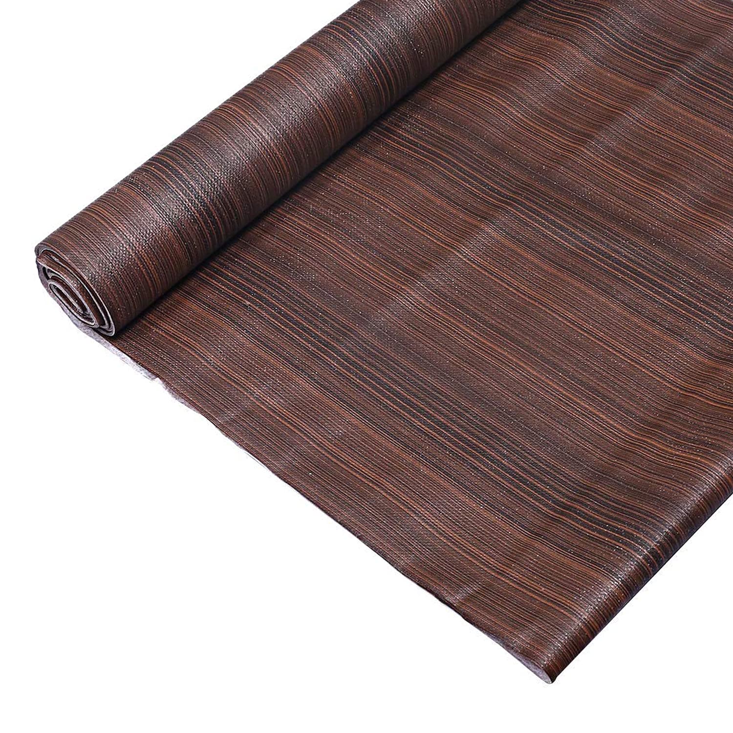 Kuber Industries Wooden Design Pvc Wardrobe Kitchen Drawer Shelf Mat,10 Mtr (Dark Brown) -Ctktc32152