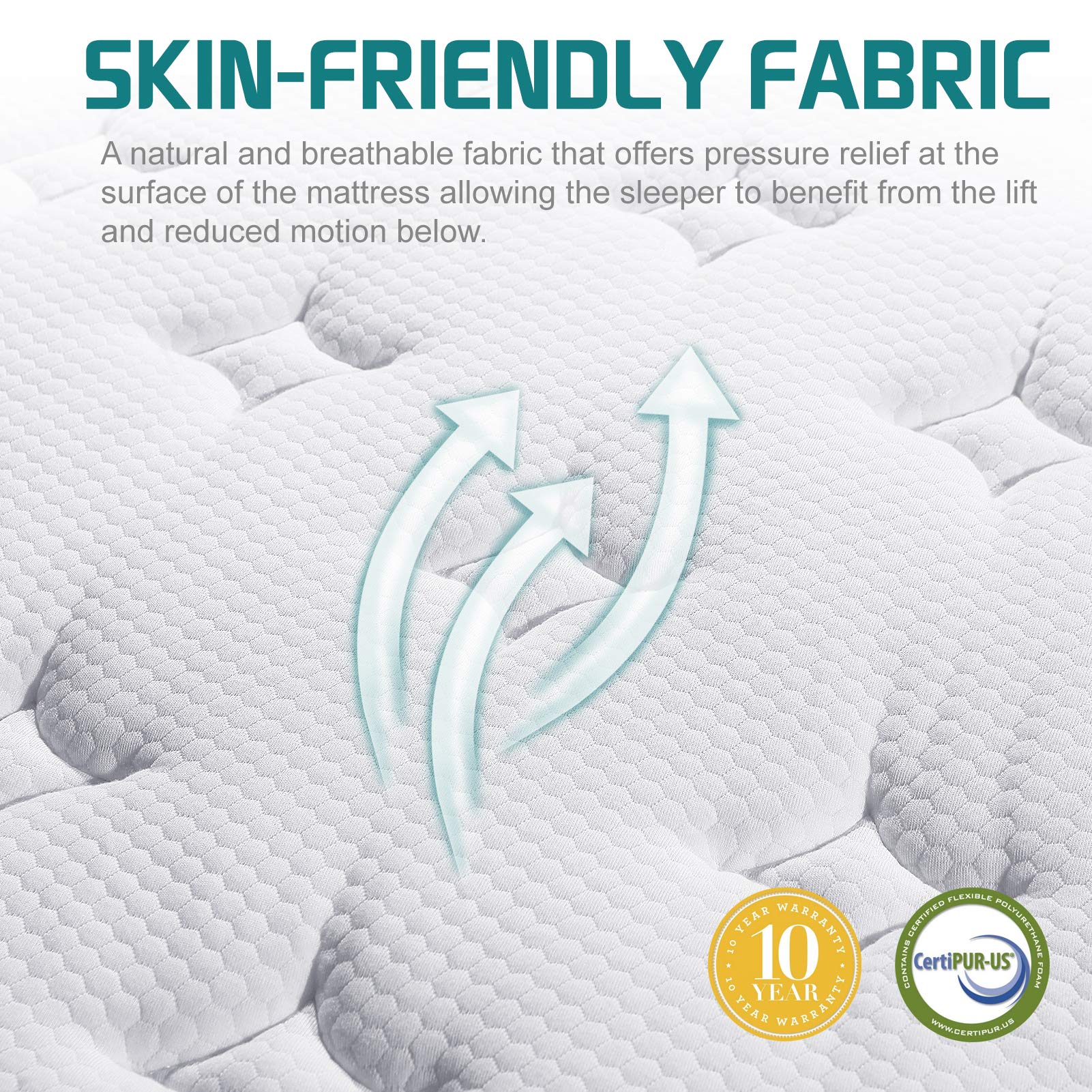 Crystli King Mattress, 10 Inch Memory Foam Mattress With Innerprings Hybrid King Mattress In A Box Pressure Relief & Supportive