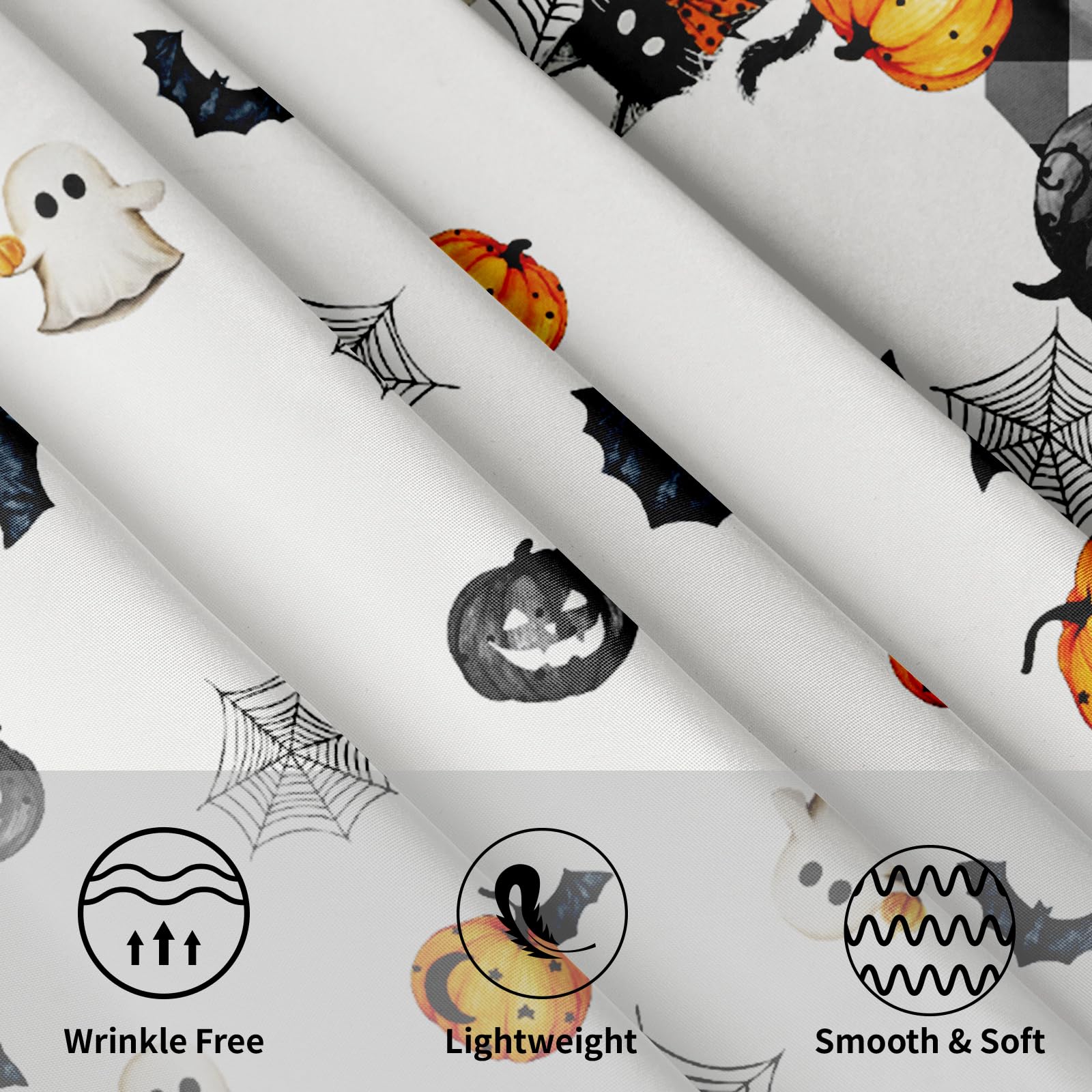 Kawani Halloween Tablecloths Round Halloween Truck Table Cloths 60 Inch Halloween Pumpkins Table Cloth Ghost Theme Spooky Tablec