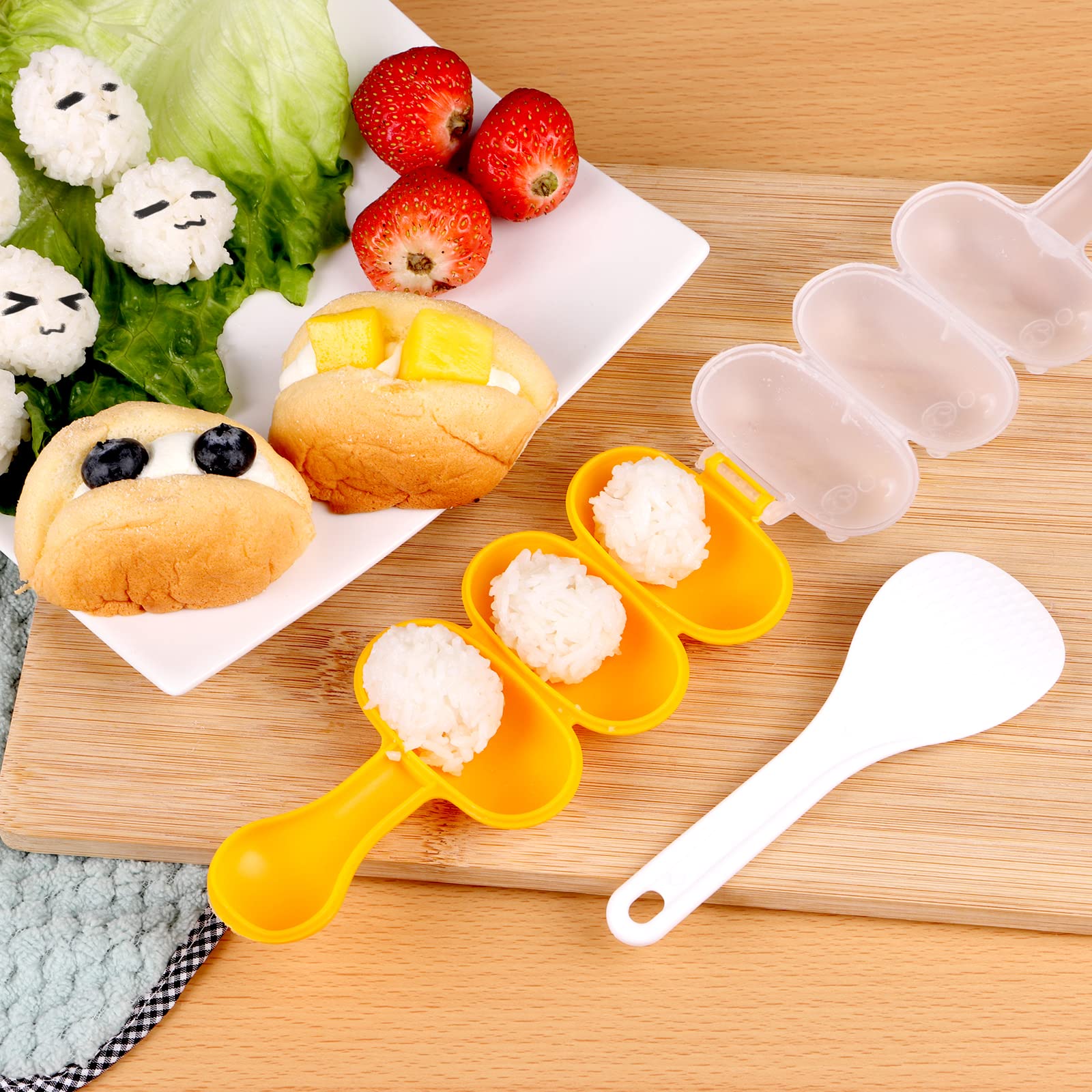 2Pcs-Rice Ball Shaker,Rice Ball Molds, Diy Ball Shaped Kitchen Tools Shakers Food Decor For Kids Diy Lunch Maker Mould With A Mi