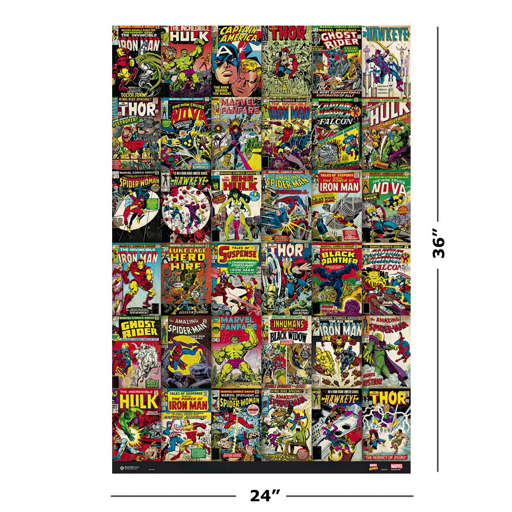 Poster Stop Online Marvel Comics - Poster/Print (36 Classic Marvel Comics Covers Collage) (Size 24'' X 36'')