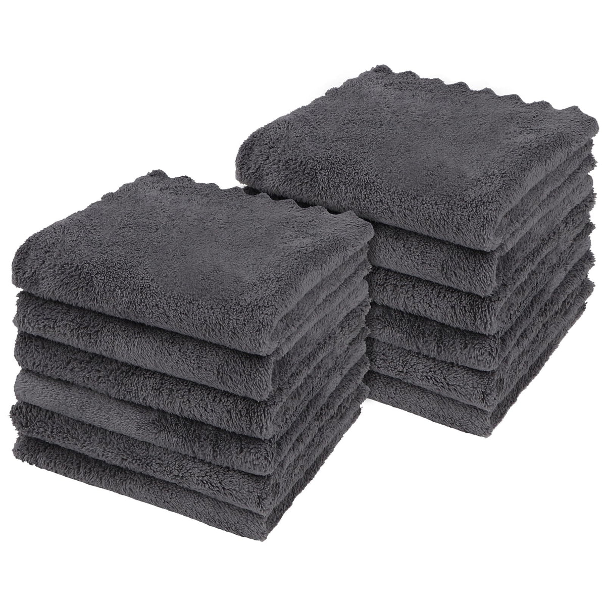 Orighty Ultra Soft Washcloths 12 Pack, Premium Microfiber Towel Sets 12 X 12 Inches, Absorbent And Quick Drying Coral Velvet Was