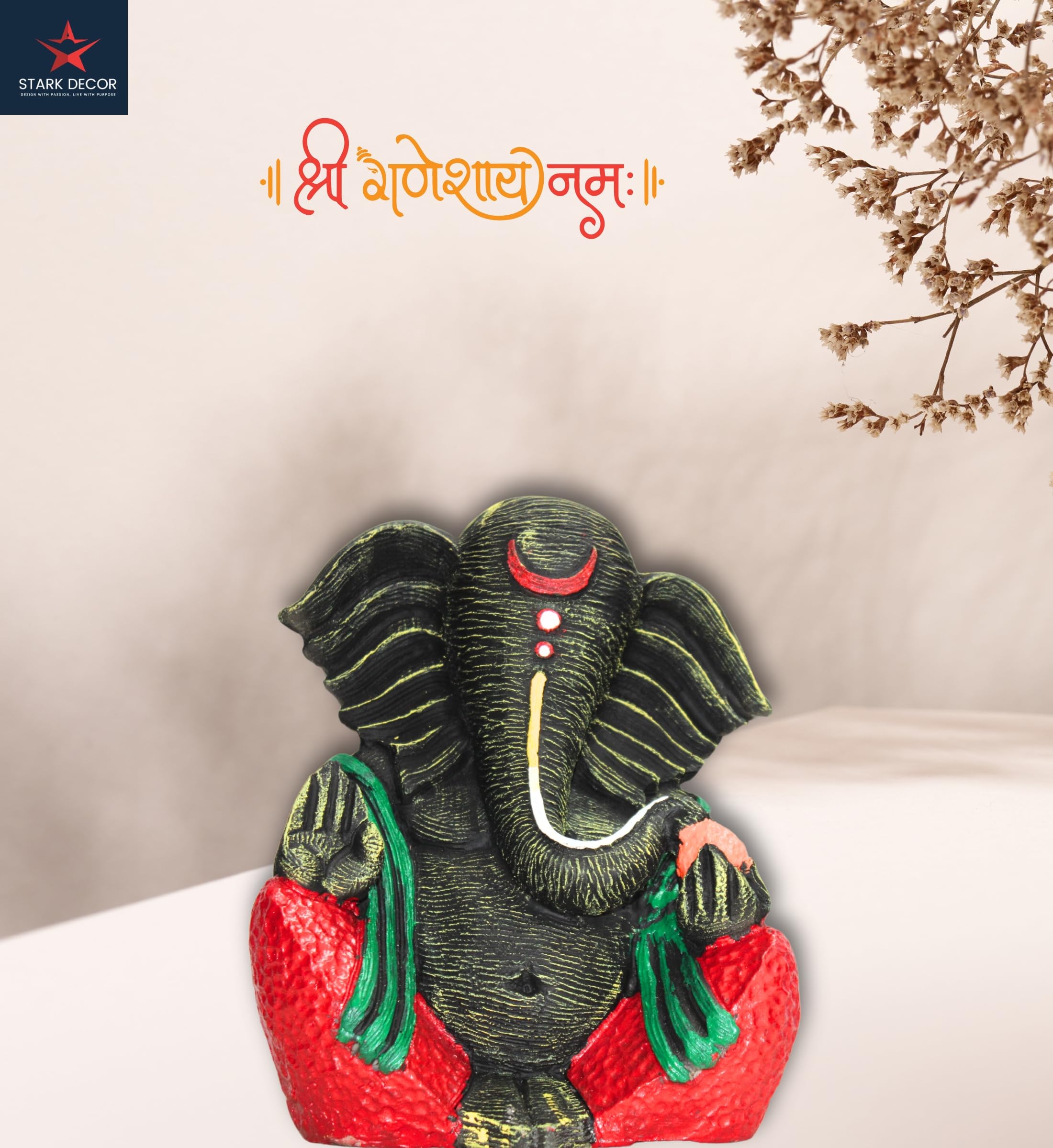 Stark Dcor Timeless Ganesh Splendor Standganpati Idol For Home Decor Puja Lord Ganesh Statue Gift For Office Desk Puja Room Figu