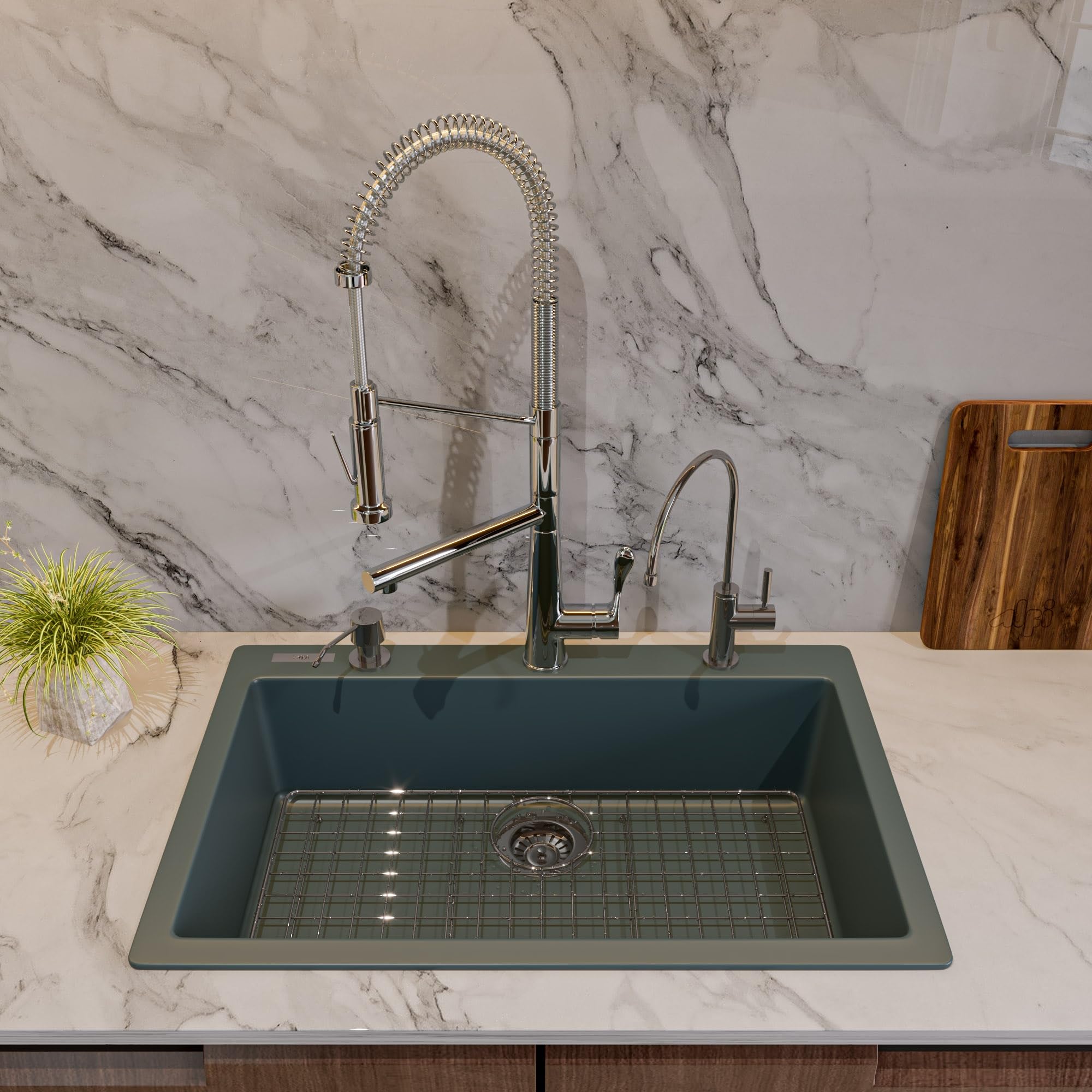 Alfi Brand Ab3020Di-T Kitchen Sink, Titanium