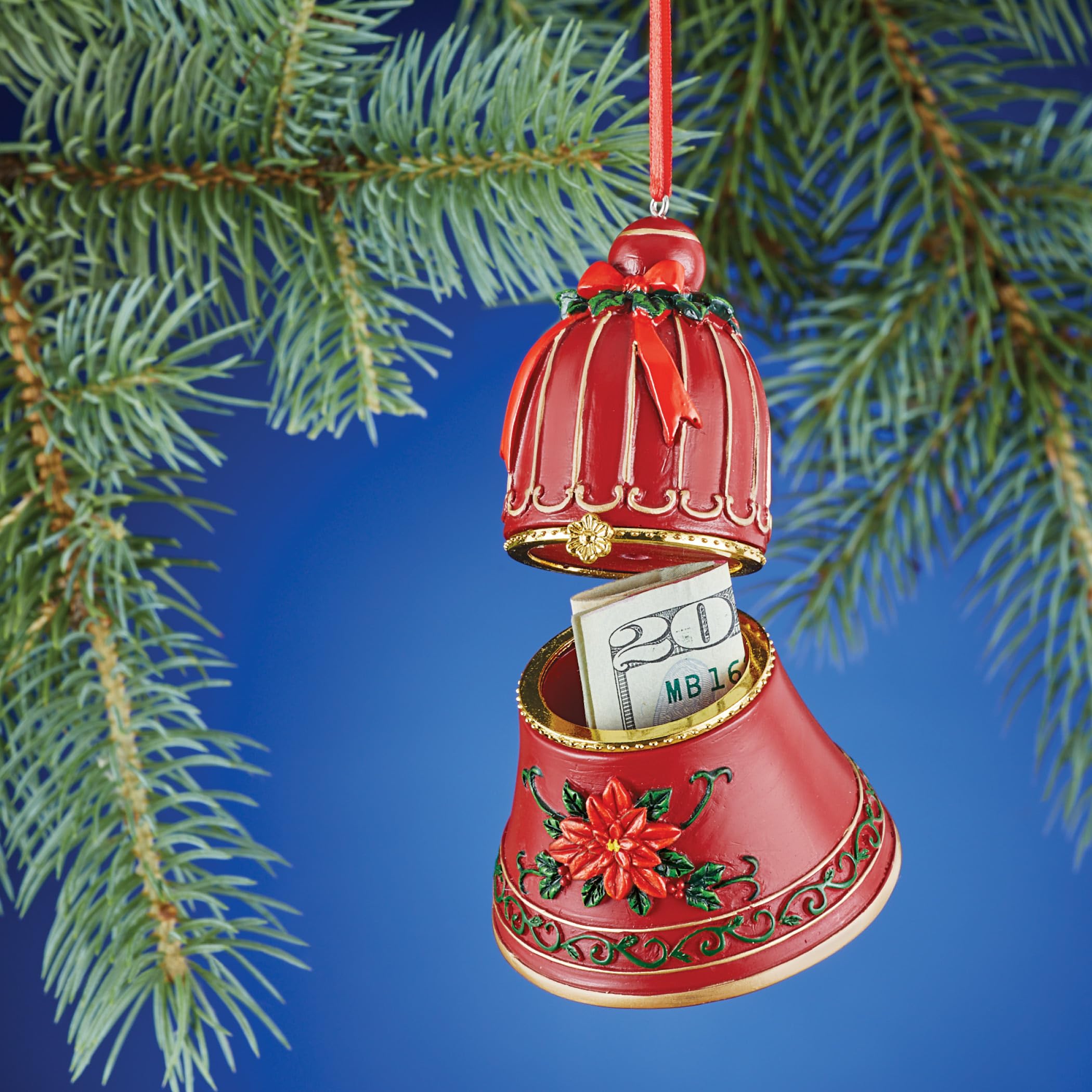 Collections Etc Hand Painted Trinket Christmas Ornaments with Opening Compartment for Small Gifts, Dove