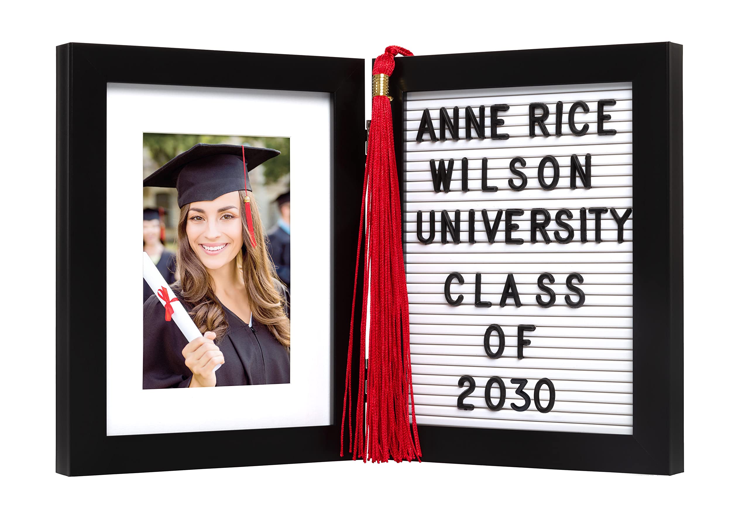 Kate & Milo Graduation Tassel Letterboard Picture Frame, Includes 170 Letters and Symbols for Customization, Graduation Gift Ide