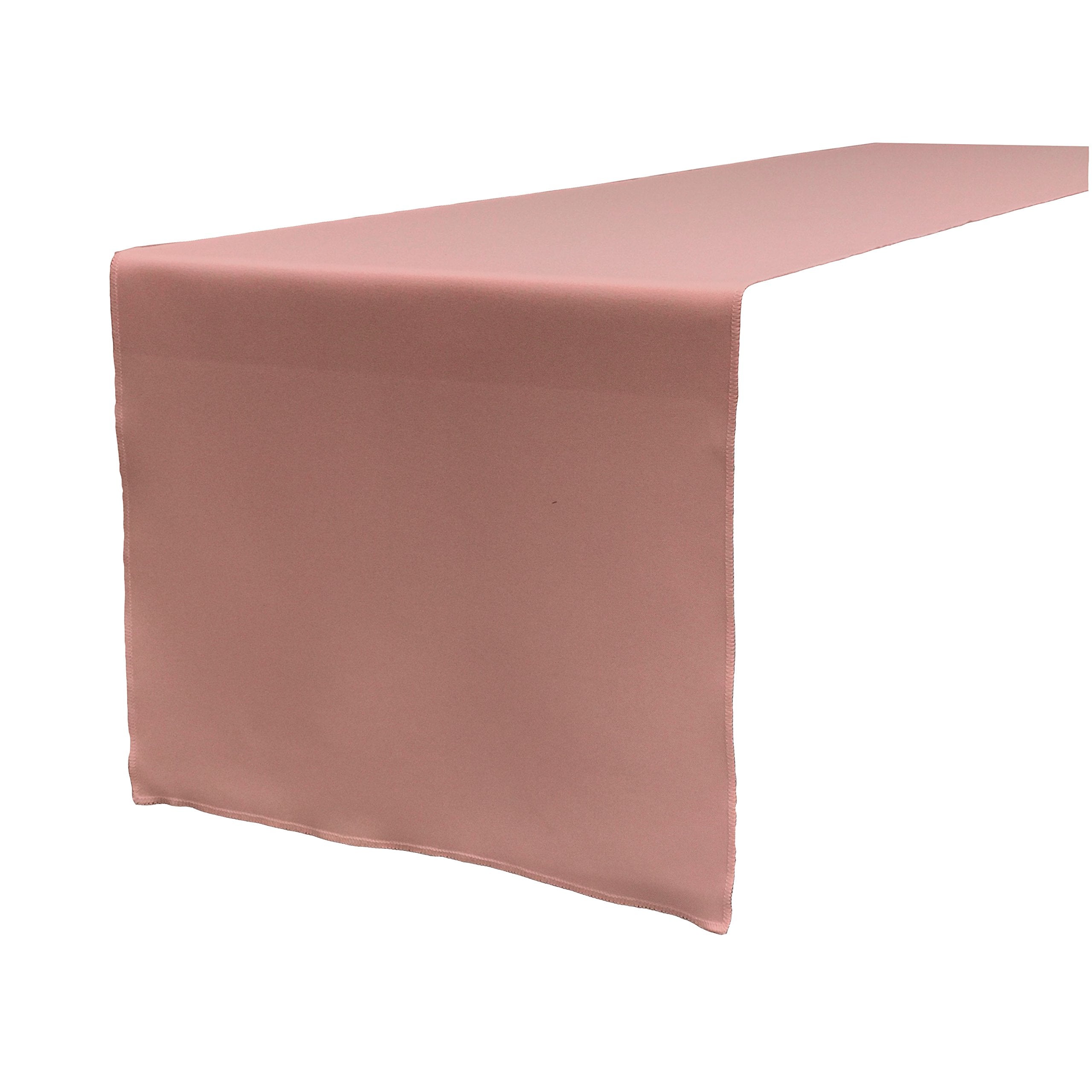 LA Linen Polyester Poplin Table Runner 14  by 108-Inch  Dusty Rose