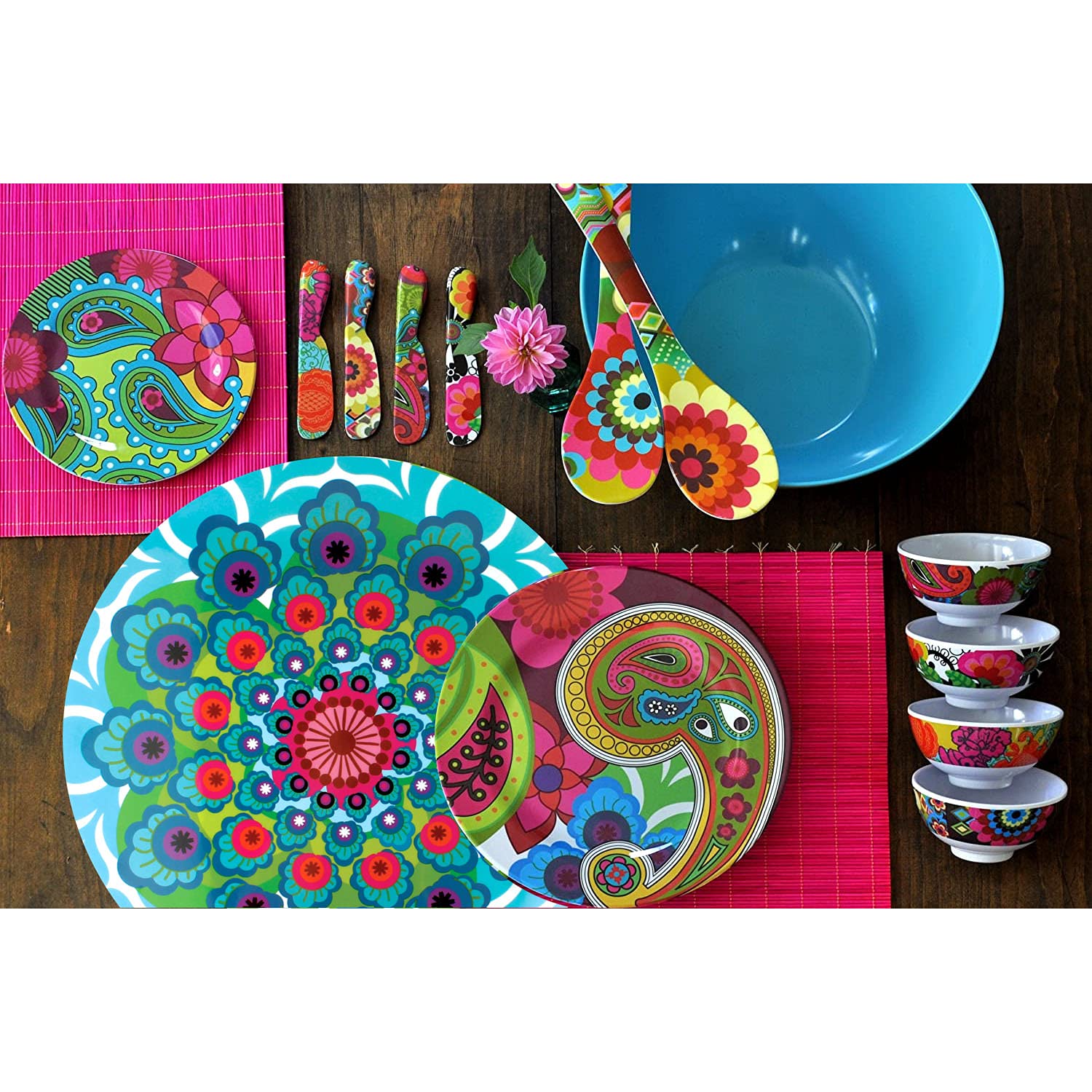 French Bull Lazy Susan Round Rotating Melamine Kitchen Pantry Cabinet Tableware Organizer-Platter, Turntable, Serving, 15-Inch,