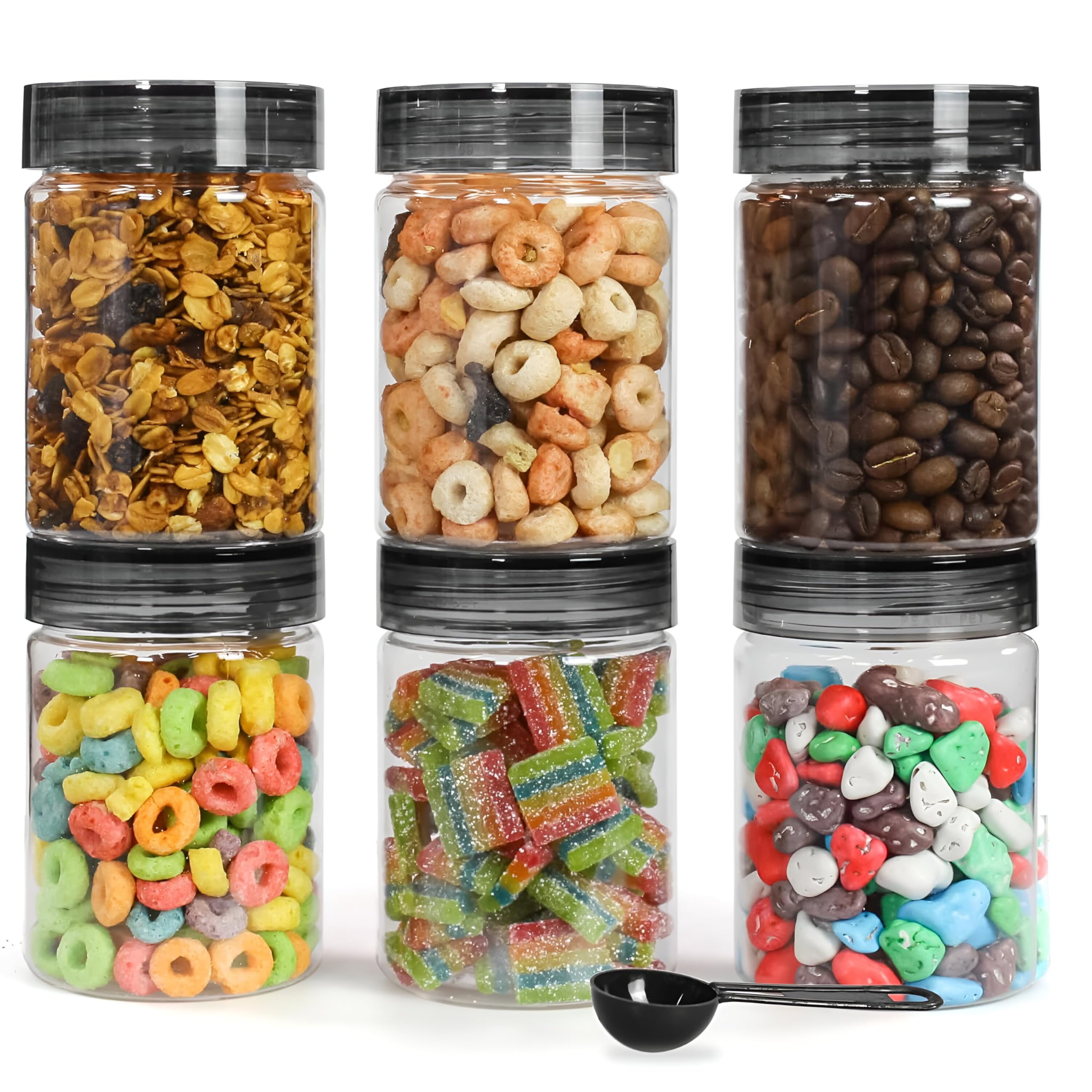 Plastic Storage Jar & Containers With Spoon, Plastic, Airtight & Bpa Free Containers For Kitchen Storage, Grocery Kitchen Contai