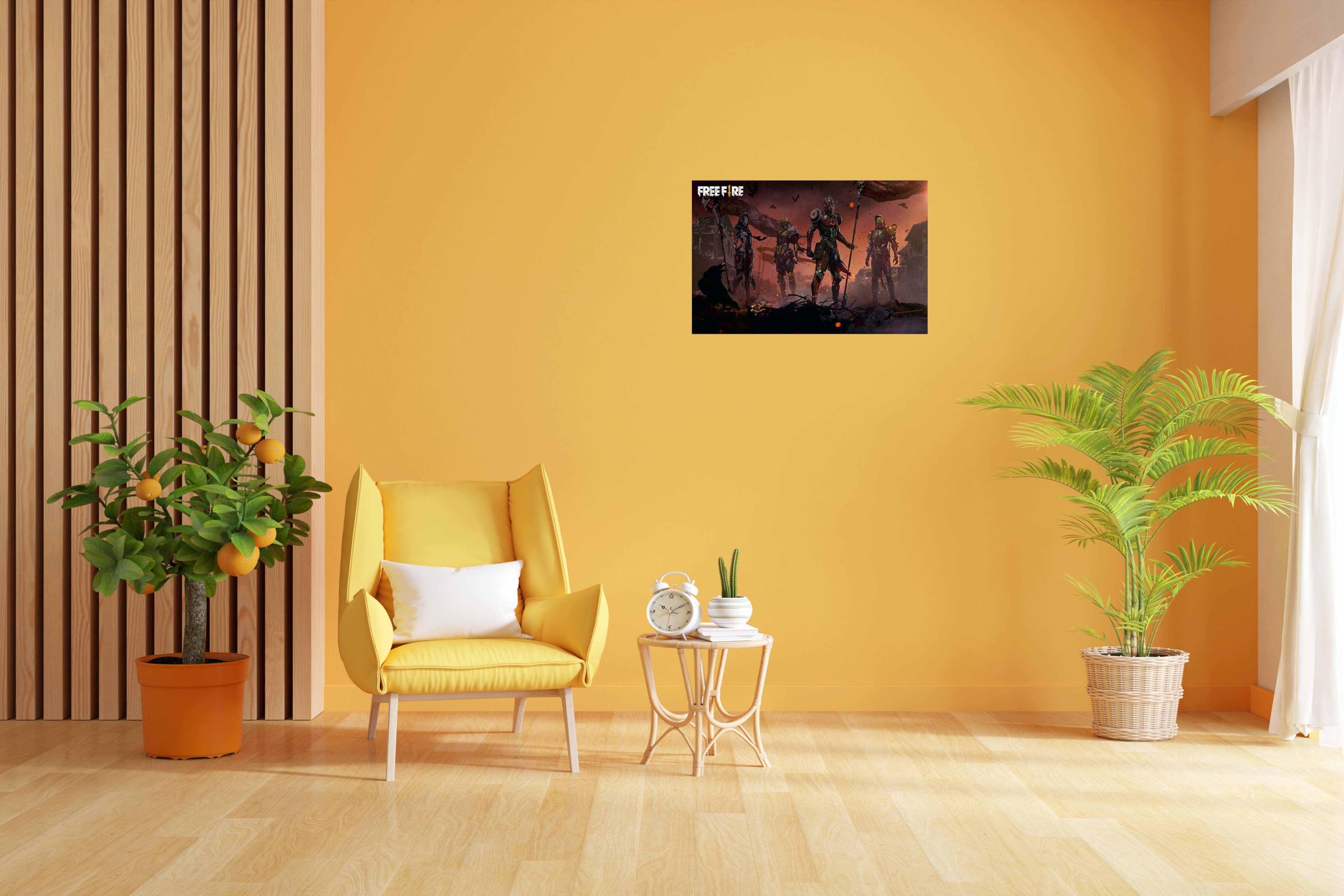 Baldau Prints Free Fire Game Wall Poster For Room (Gloss Laminated, 12X18 Inch, 300 Gsm) F-233