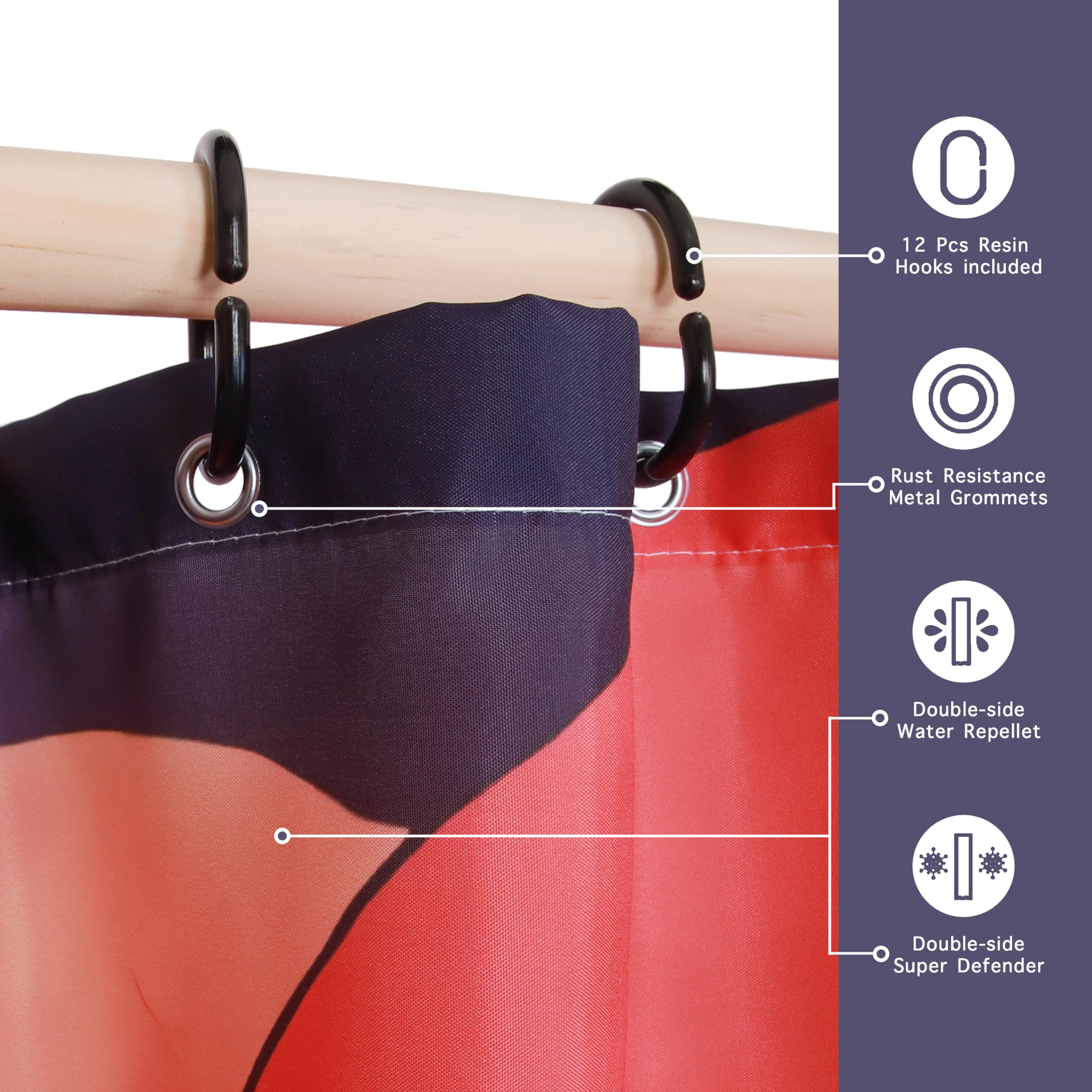 Spanker Space Colorful Asian Art Ukiyoe Chinese Mascot Kylin Great Waves Waterproof Fabric Unique Bath Shower Curtain With Hooks