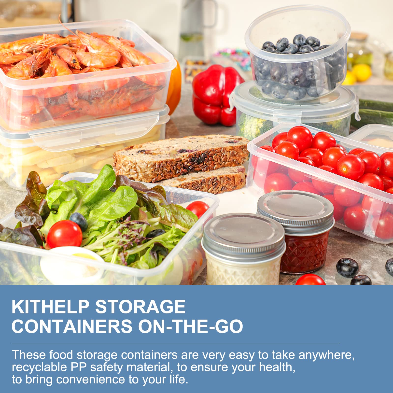 28 Pieces Food Storage Containers With Lids Extra Large Freezer Containers For Food Bpa-Free Meat Fruit Vegetables Plastic Conta