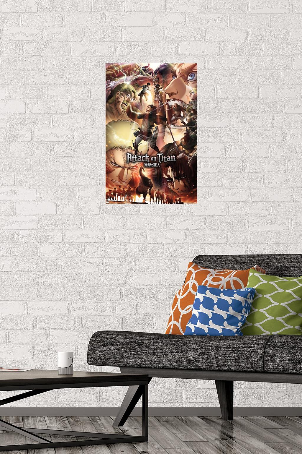 Trends International Attack On Titan: Season 3 - Key Art Wall Poster, 14.72'' X 22.37'', Premium Unframed Version