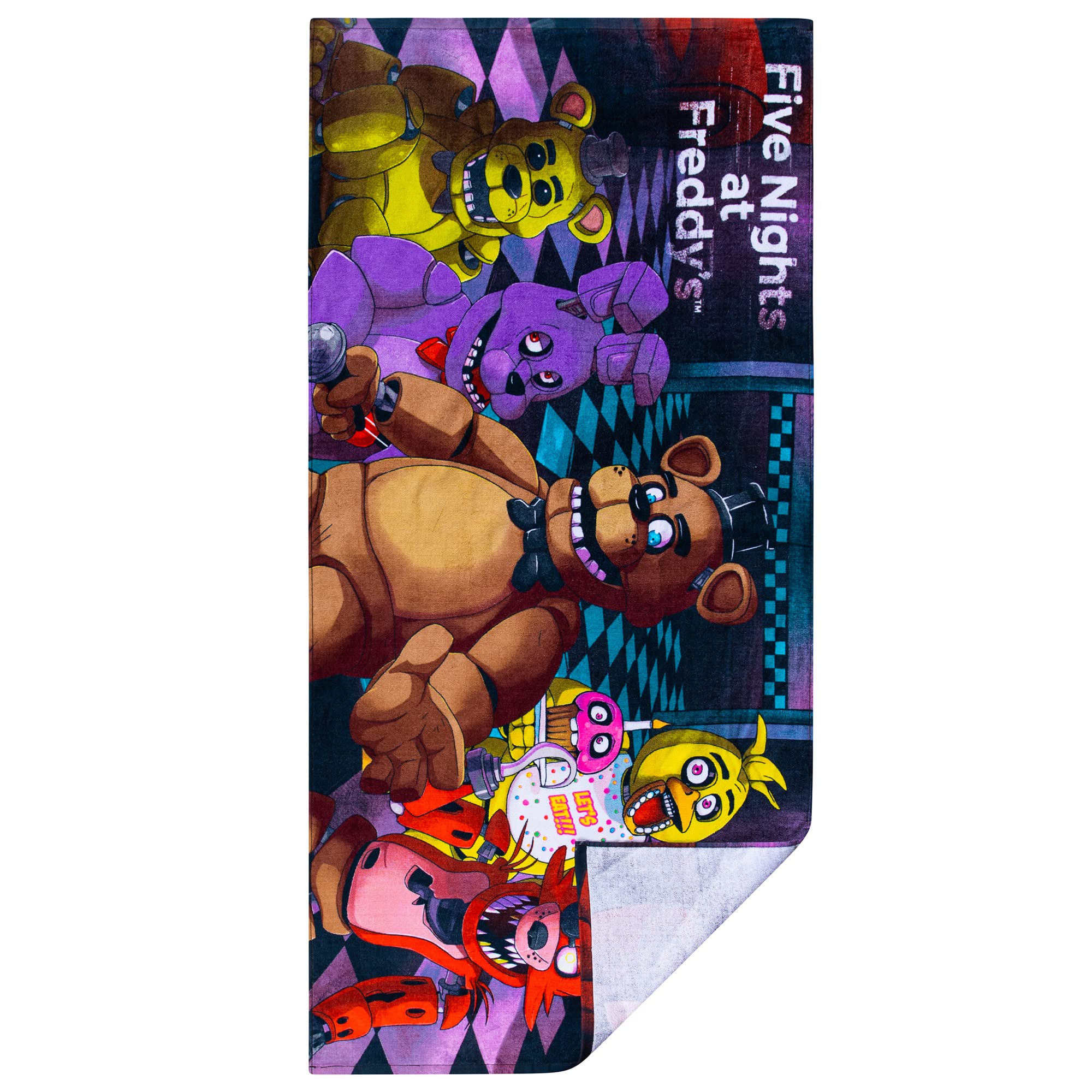 Franco Kids Super Soft Cotton Beach Towel, 58 in x 28 in, Five Nights At Freddys