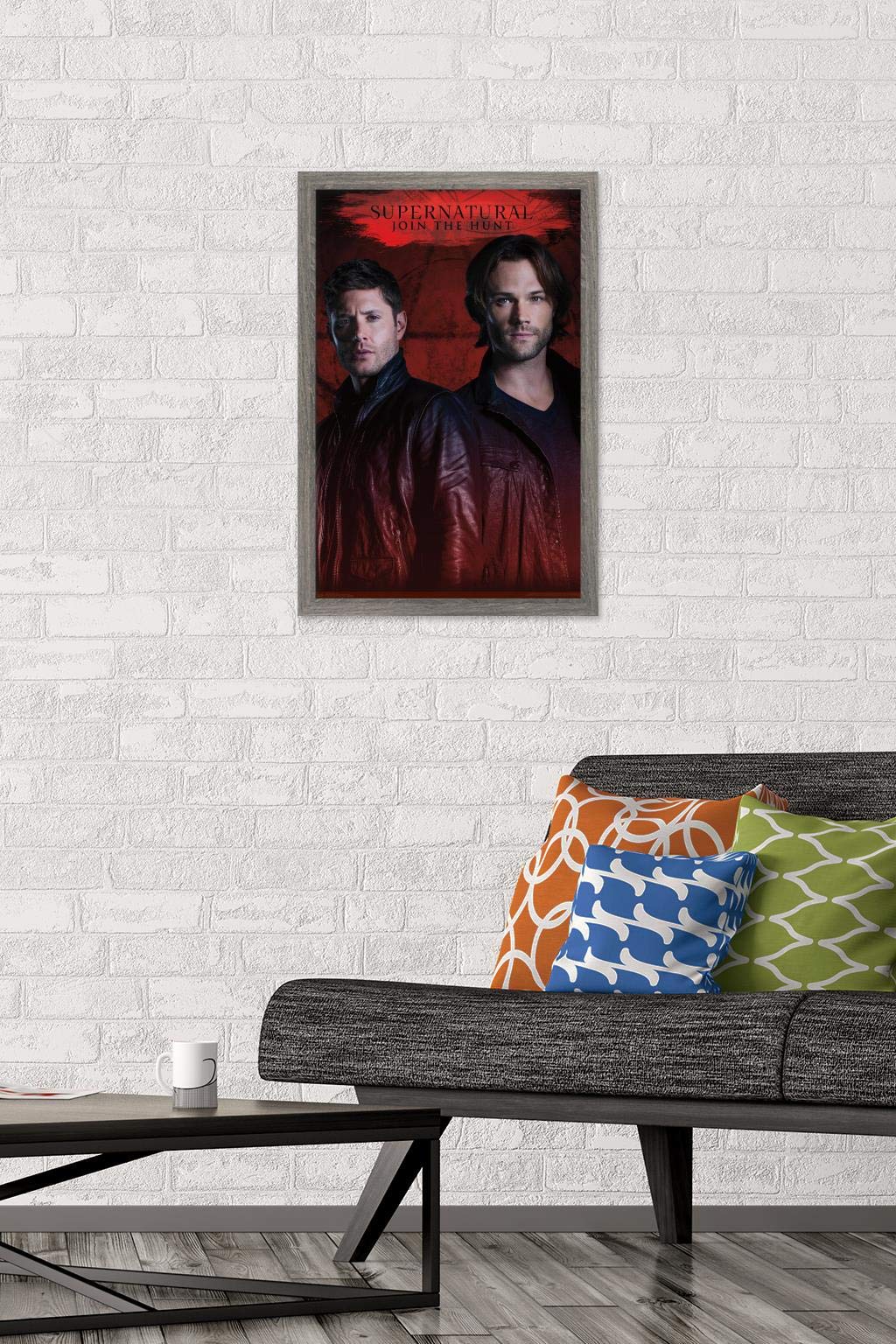 Trends International Supernatural - Red Wall Poster, 14.725'' X 22.375'', Barnwood Framed Version