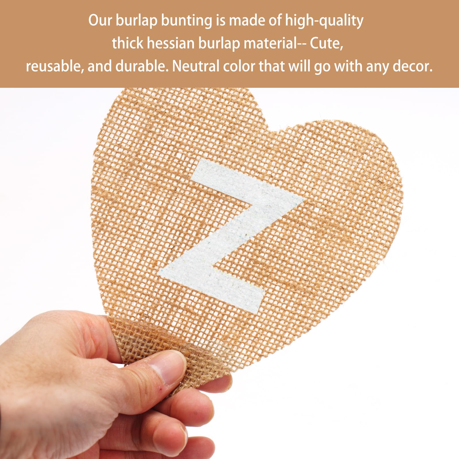 Gcqq Valentine'S Day Banner, Heart Shaped Burlap Banner, No Diy Heart Banner, 15Pcs 5''X6'' Valentine Banner Garland, Jute Burla