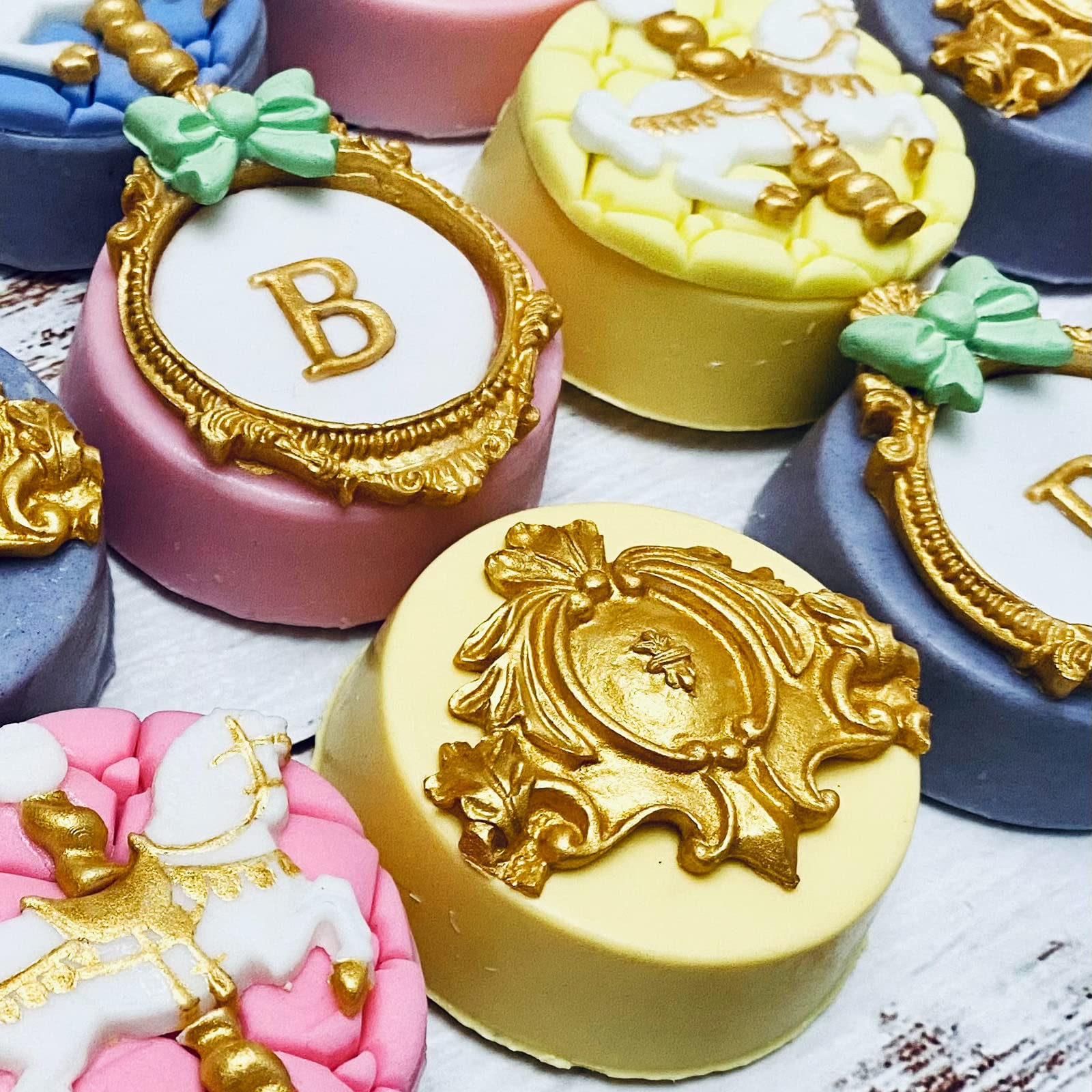Baroque Relief Silicone Mold, Scroll Lace Border Fondant Molds For Birthday Cake Decoration Cupcake Topper Chocolate Candy Sugar