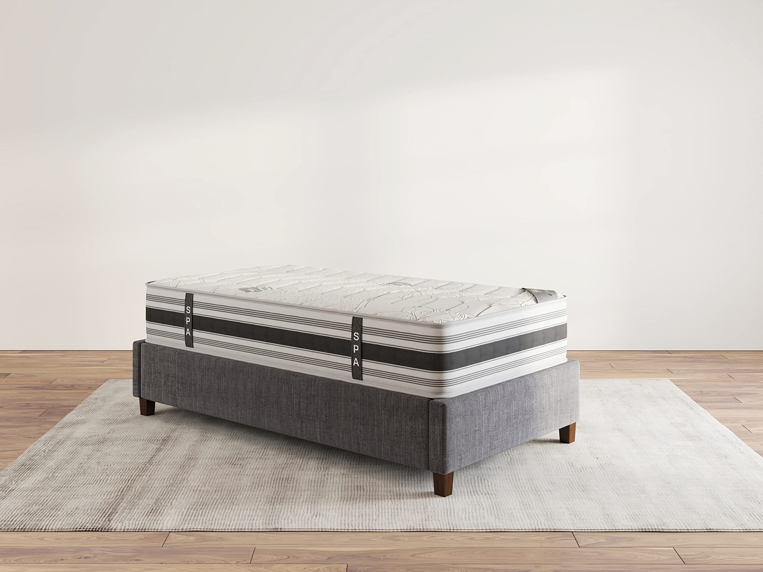 Ottomanson 12'' Twin Mattress In A Box Made In Usa, Firm Mattress, Hybrid Mattress Cool Improved Airflow With Edge To Edge Pocke