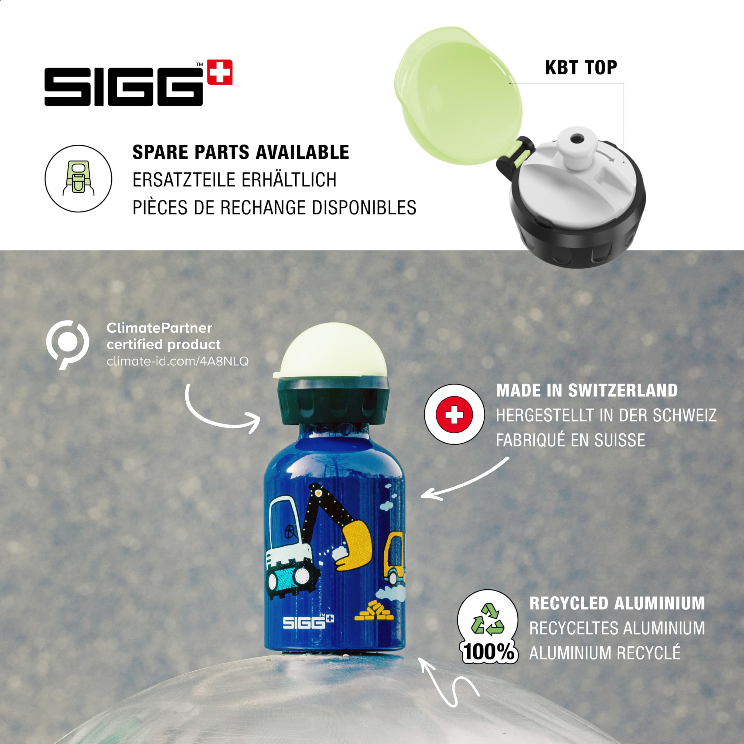 SIGG - Kids Water Bottle - Build It - Leakproof - Lightweight - BPA Free - Aluminum - 10 Oz