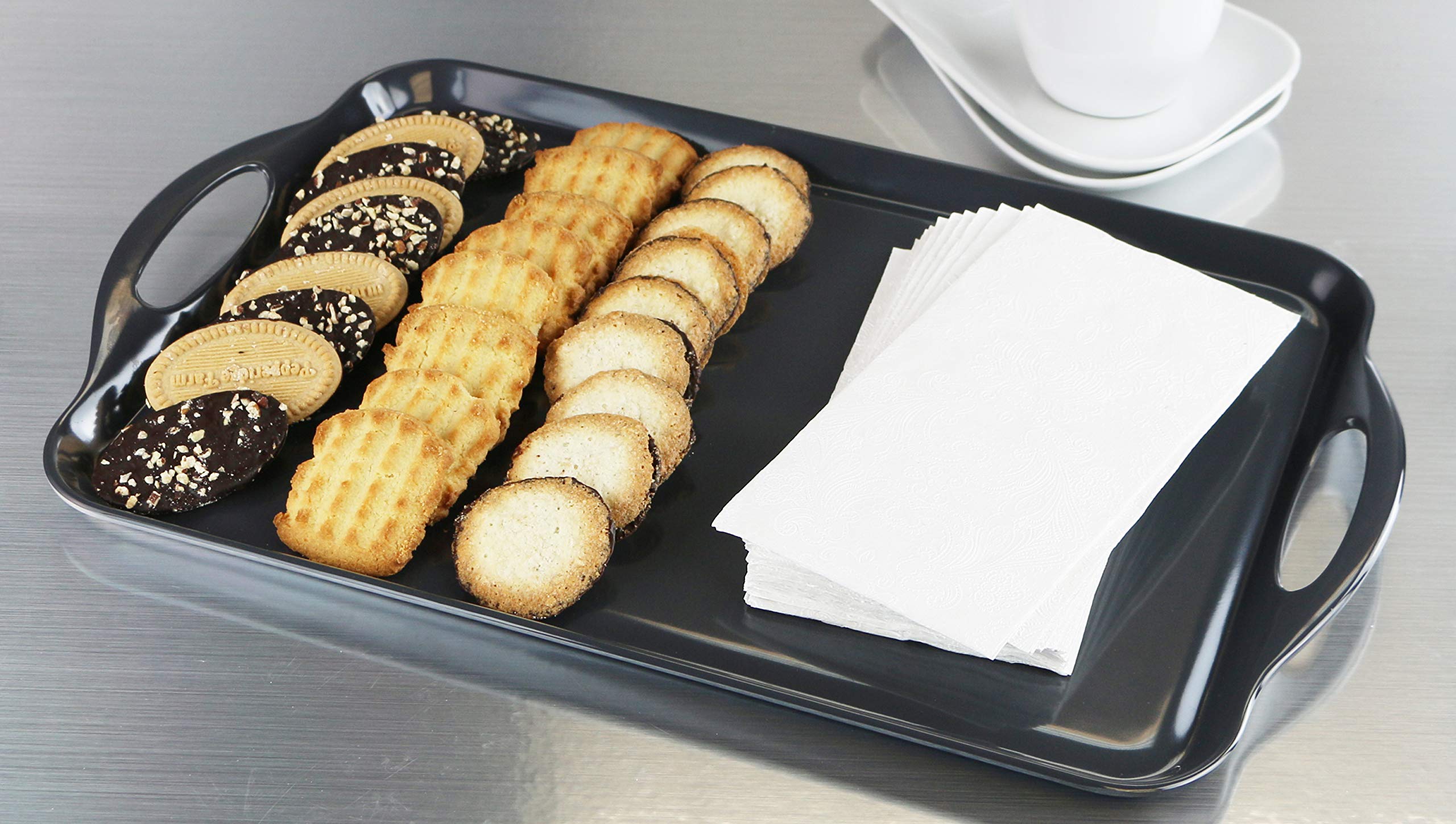 Calypso Basics By Reston Lloyd Melamine Rectangular Serving/Ottoman Tray With Handles