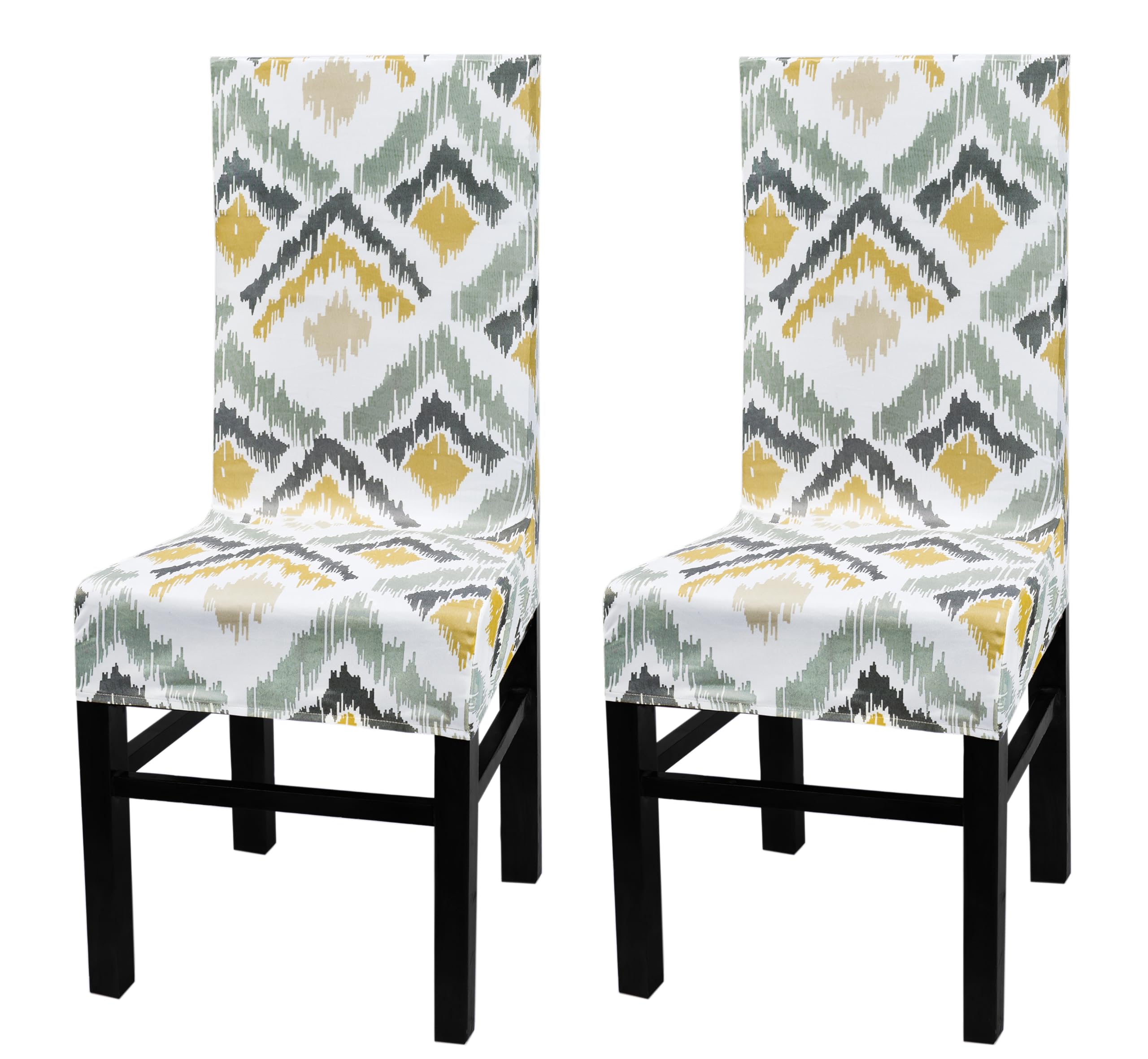 Yellow Weaves Elastic Stretchable Dining Chair Cover, Removable Washable Elastic Floral Printed Dining Chair Covers (Set Of 2, I