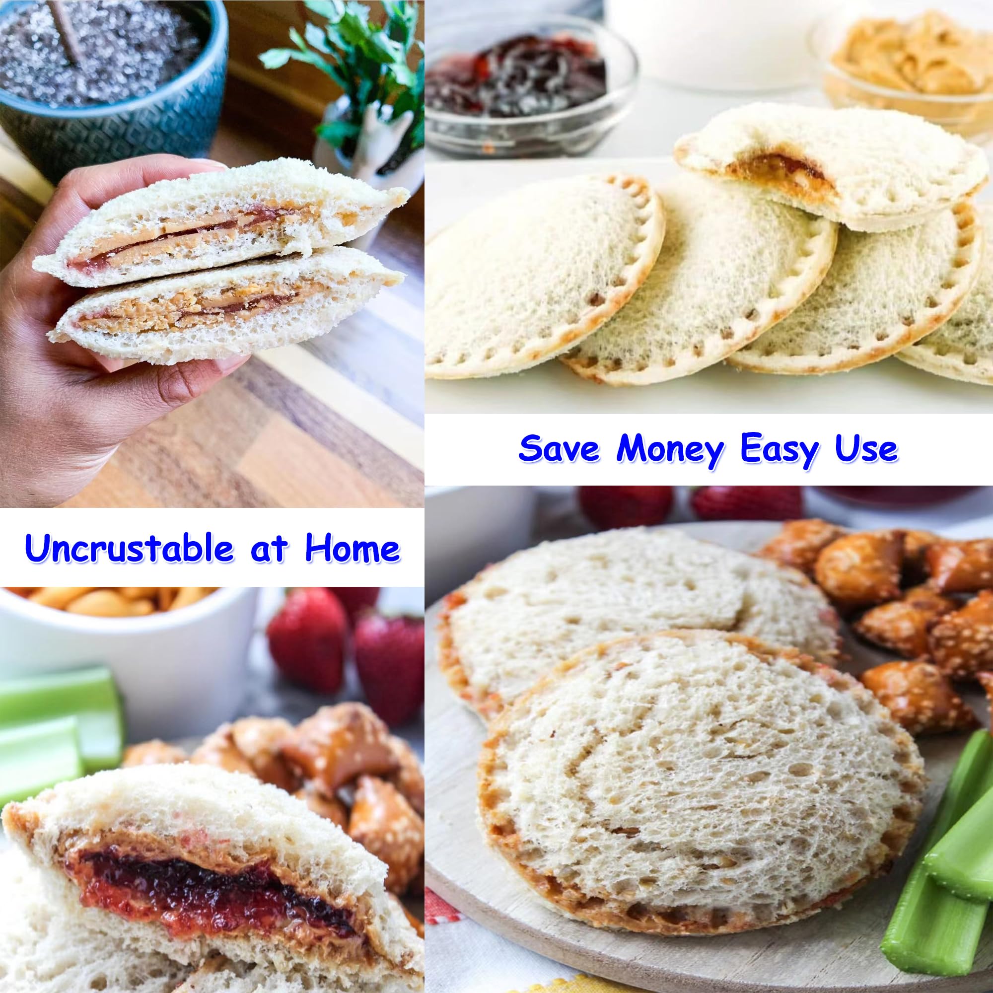 Bosidetool Sandwich Cutter And Sealer, Decruster Sandwich Maker For Kids Lunch Uncrustable Sandwich Maker,Easy For School Lunchb