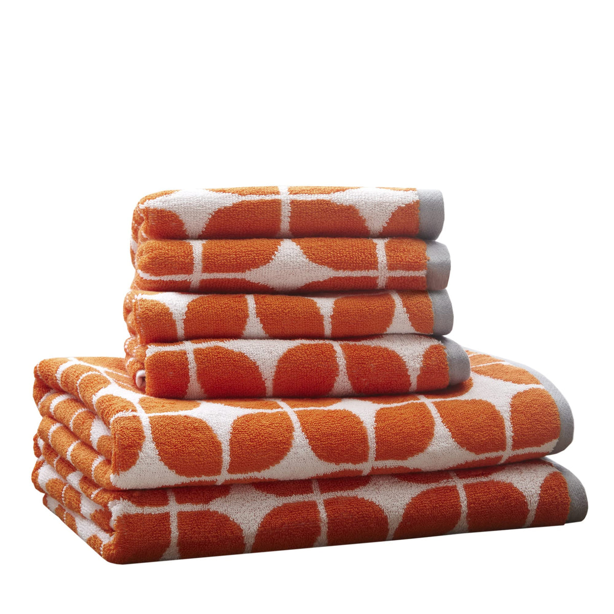 Intelligent Design Lita Cotton Bathroom Towels , Jacquard Highly Absorbent Bath Towel Set , 6-Piece Include 2 Bath Towels & 4 Ha