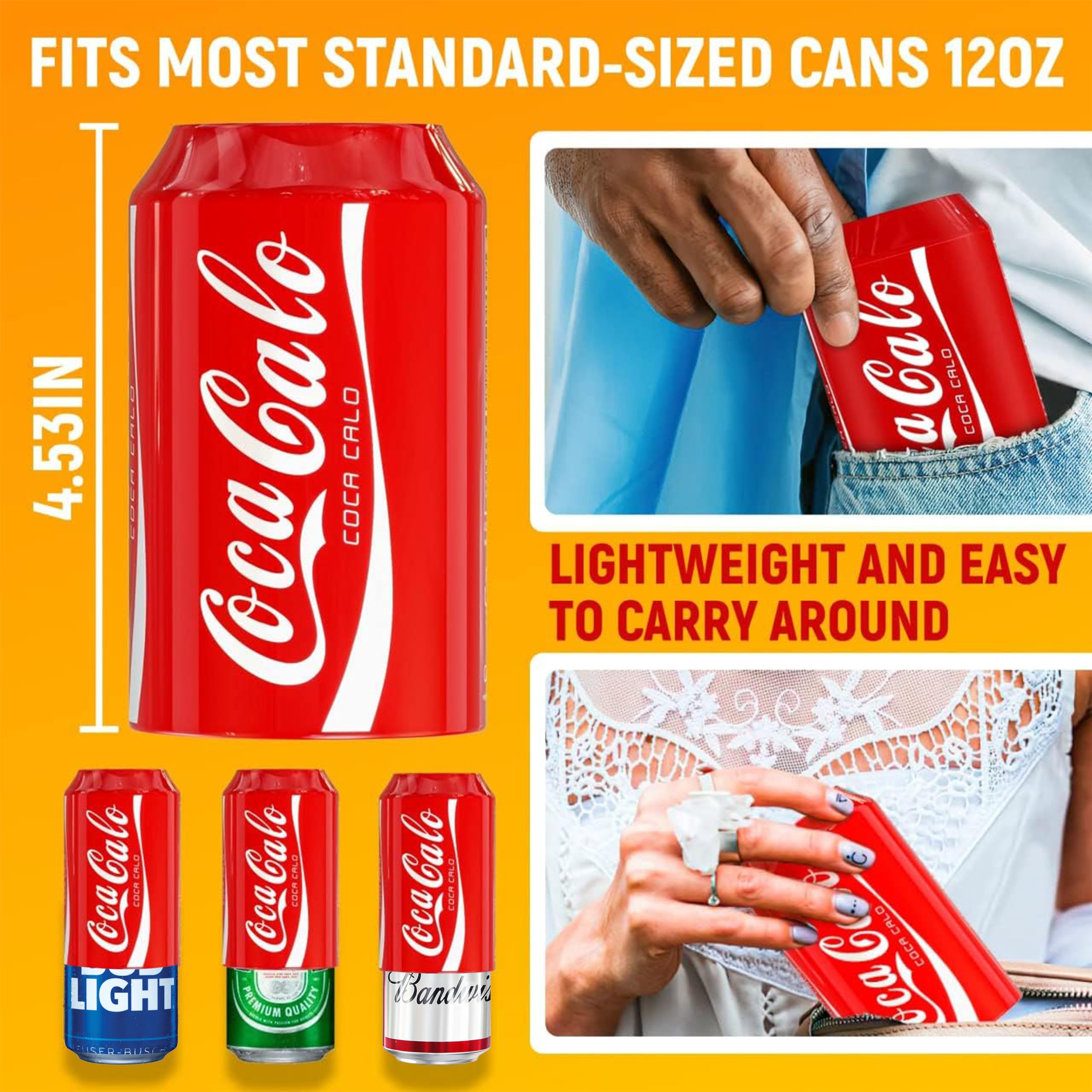 Skywin Silicone Can Sleeve - Disguises Can As Soda (Red)